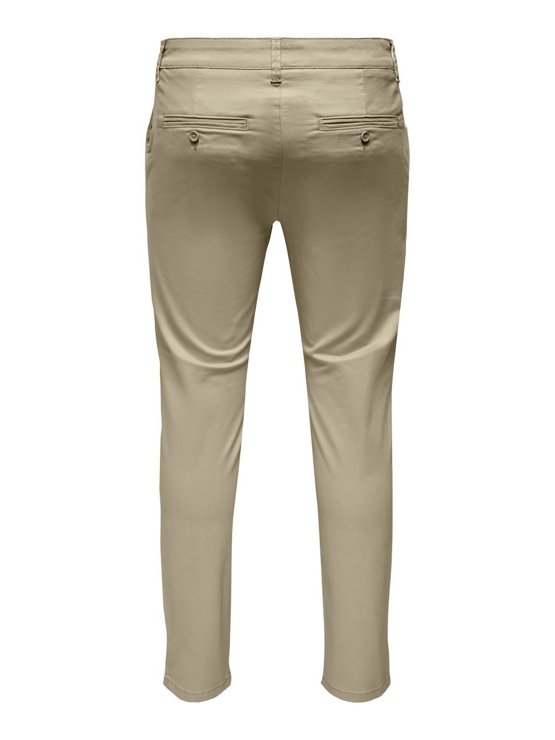 ONLY & SONS Slim Fit Mittlere Taille Chino Hose -Chinchilla - 22027773