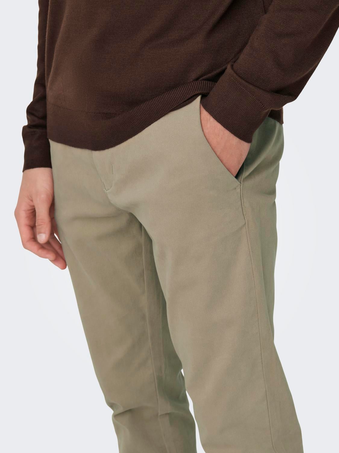 ONSMARK Slim Fit Chino trousers | Medium Grey | ONLY & SONS® ONSMARK Slim Fit Chino trousers | Medium Grey | ONLY & SONS®