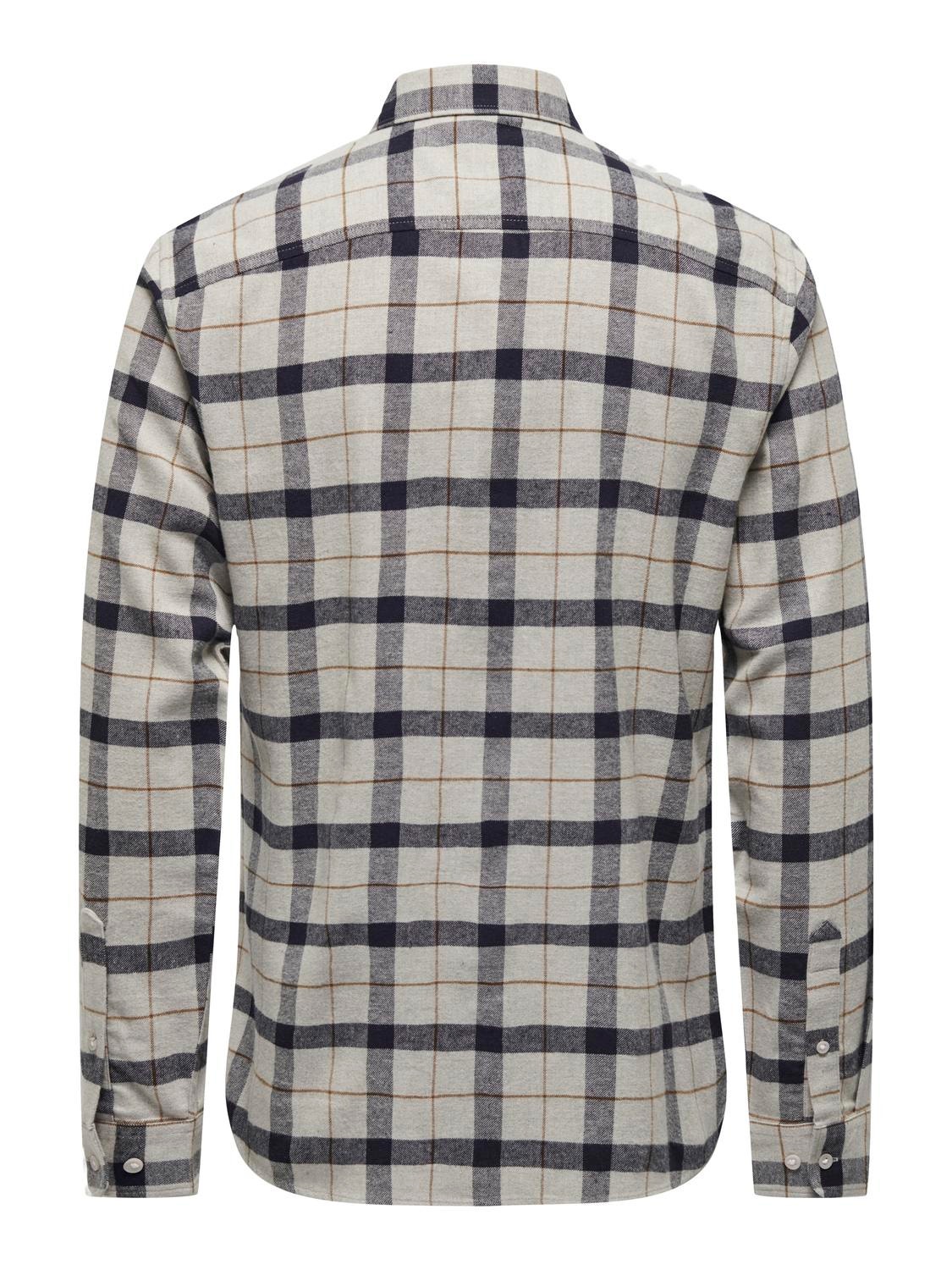ONLY & SONS Regular fit Overhemd kraag Overhemd -Light Grey Melange - 22027786