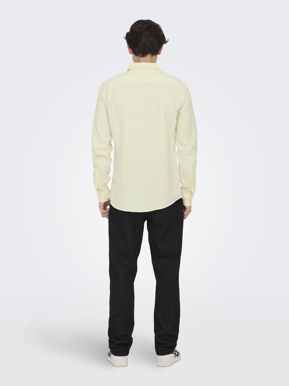 ONLY & SONS Regular Fit Skjortekrage Skjorte -Antique White - 22027786