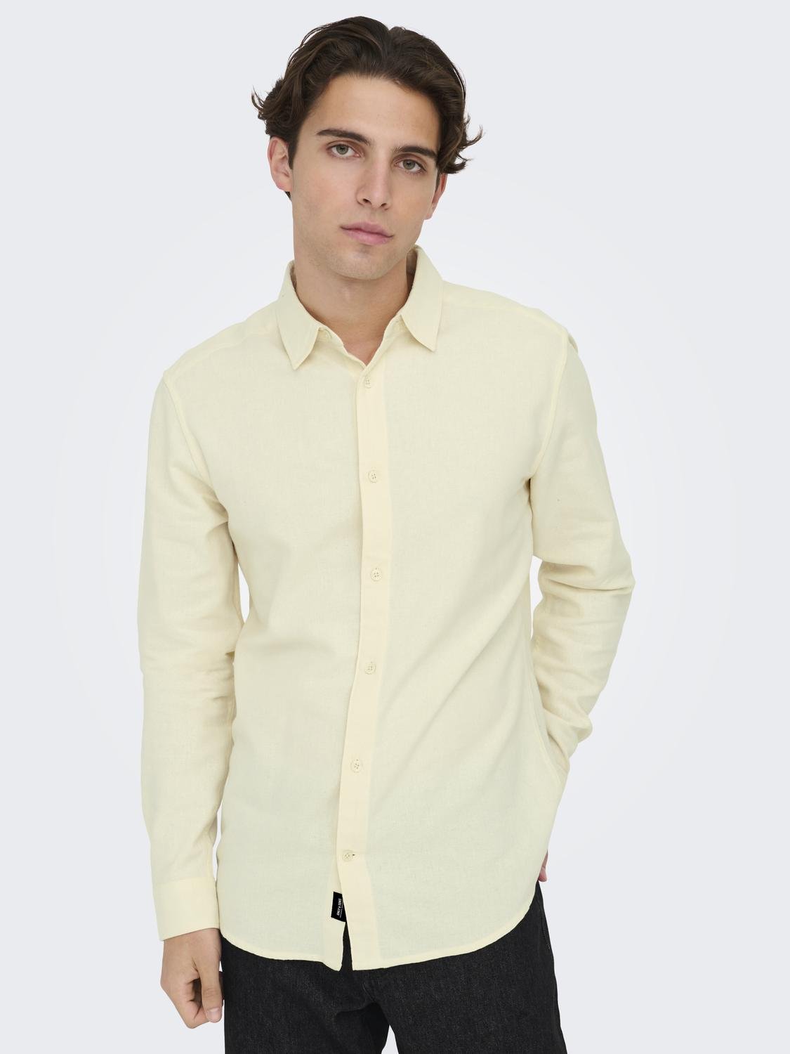 ONLY & SONS Camisas Corte regular Cuello de camisa -Antique White - 22027786