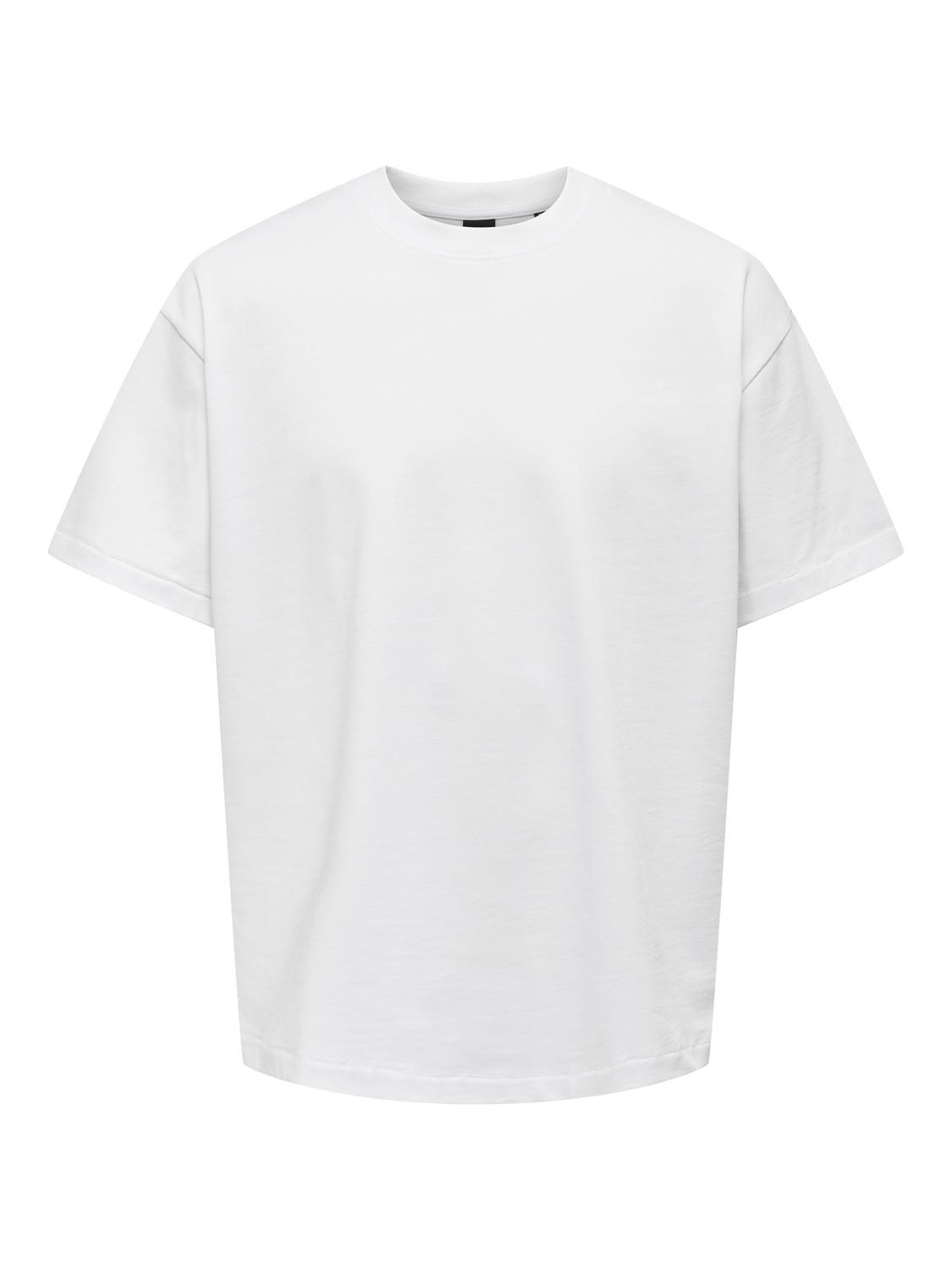 ONLY & SONS Oversized fit O-hals T-shirts -Bright White - 22027787