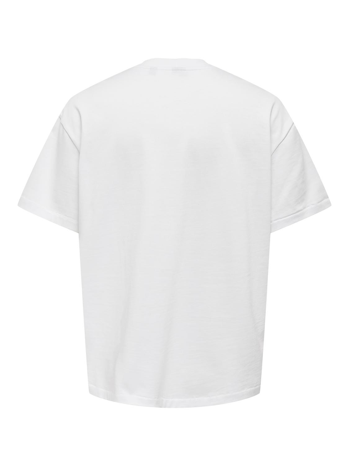 ONLY & SONS Oversized fit O-hals T-shirts -Bright White - 22027787