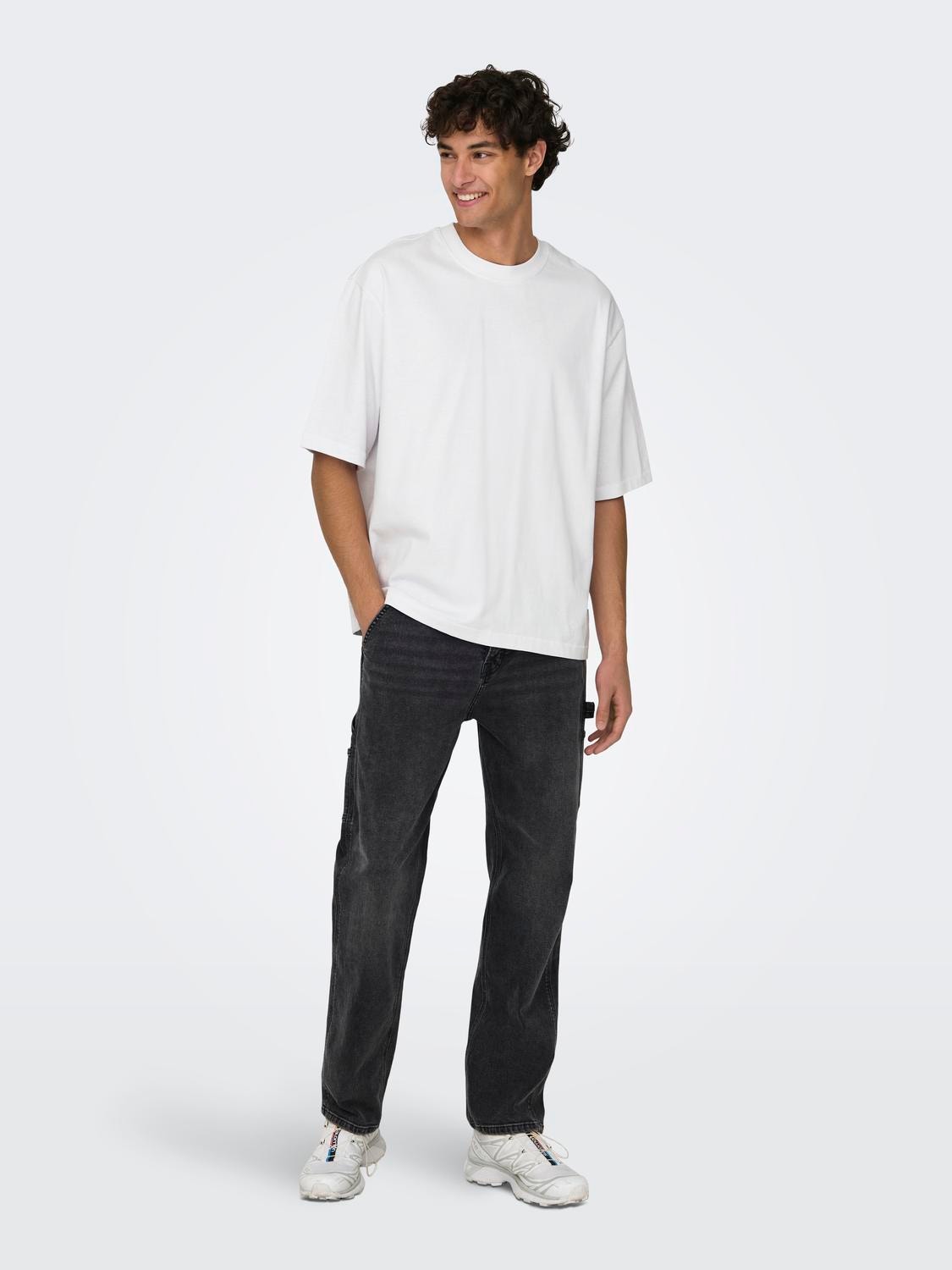 ONLY & SONS Camisetas Corte oversized Cuello redondo -Bright White - 22027787