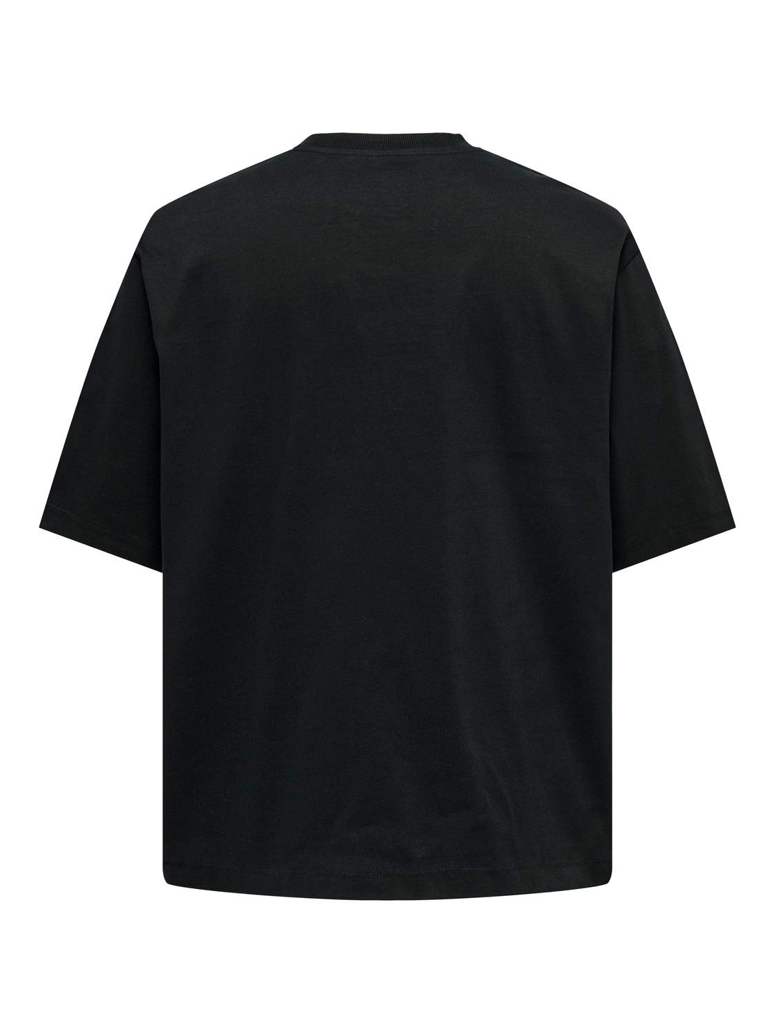 ONLY & SONS Oversize Fit Round Neck T-Shirt -Black - 22027787