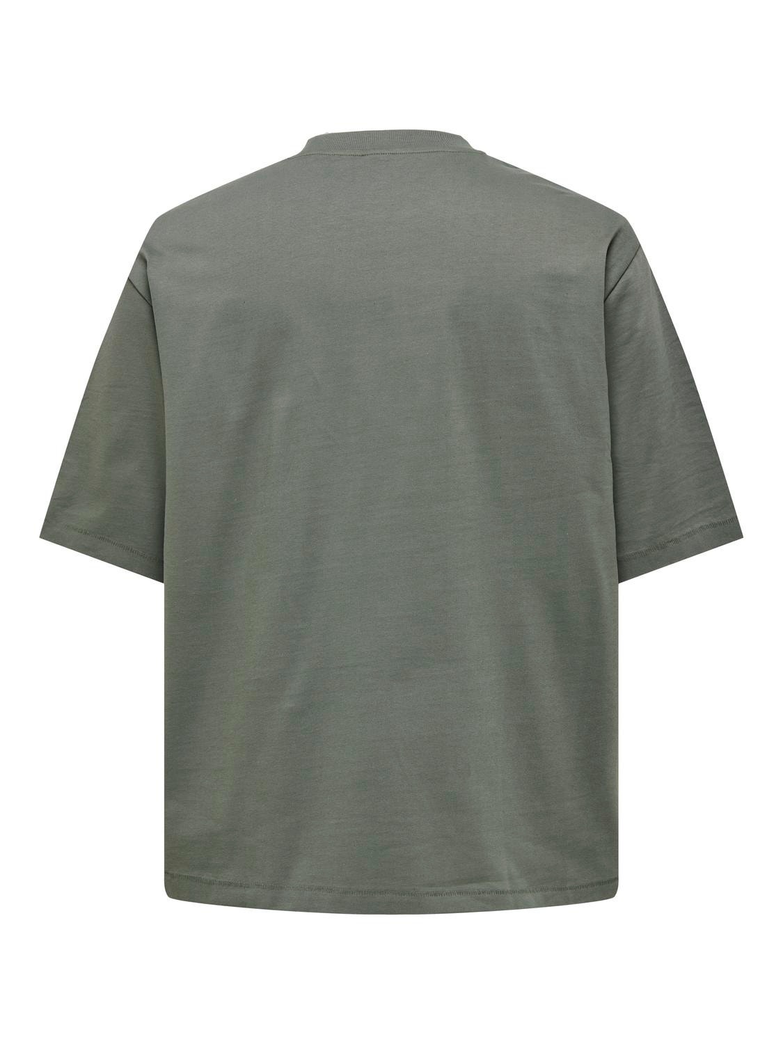 ONLY & SONS Oversize Fit Round Neck T-Shirt -Castor Gray - 22027787
