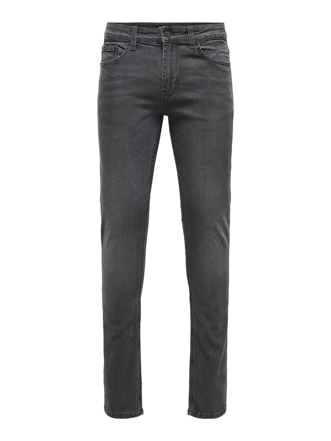 ONLY & SONS Slim Fit Mid rise Jeans -Grey Denim - 22027842
