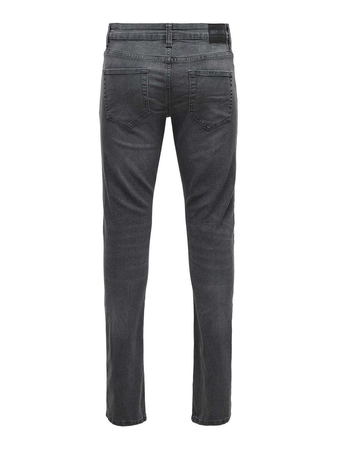 ONLY & SONS Slim Fit Middels høyt snitt Jeans -Grey Denim - 22027842