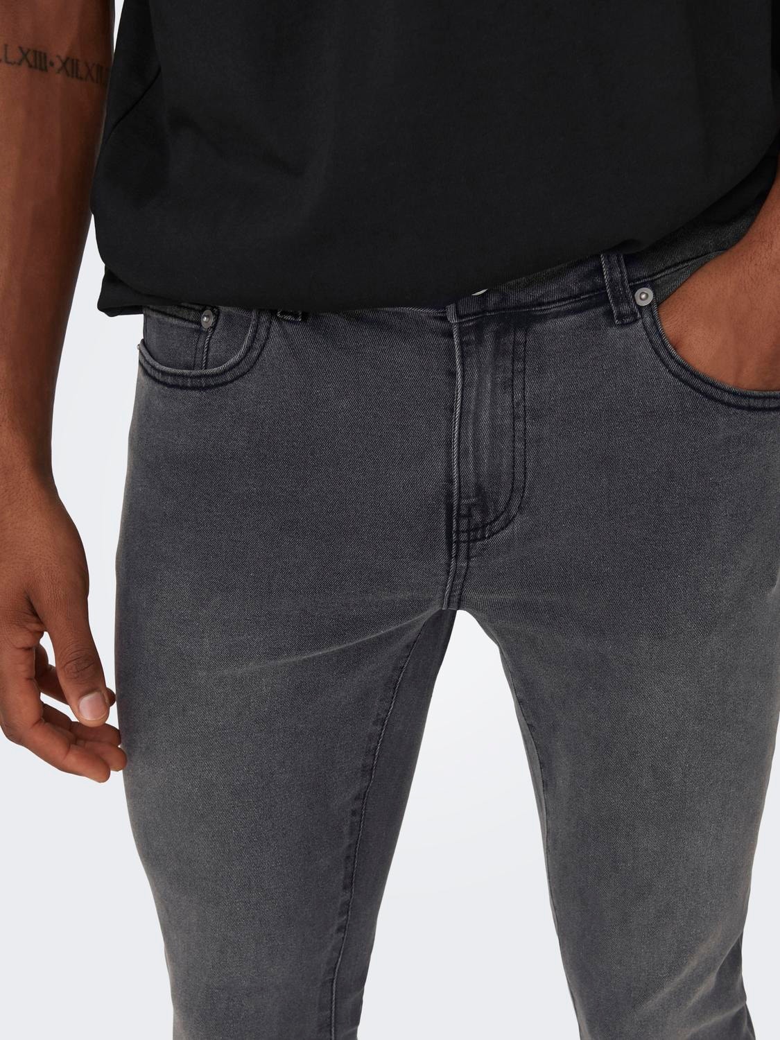 ONLY & SONS Jeans Slim Fit Taille moyenne -Grey Denim - 22027842