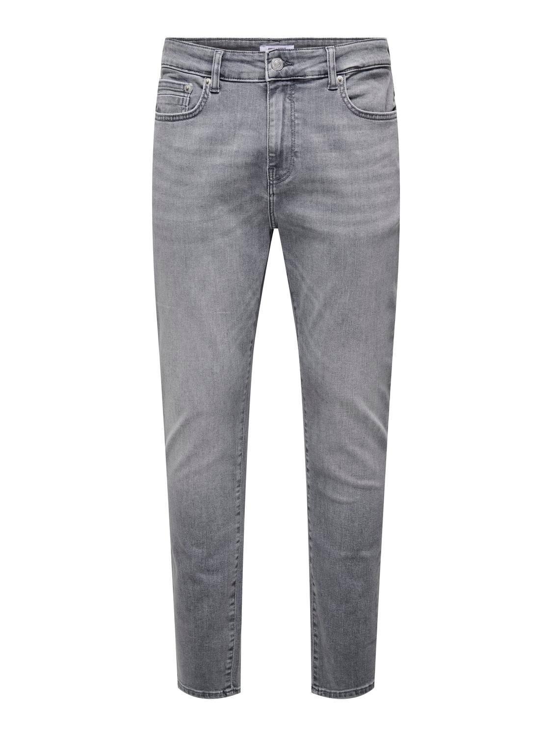 ONLY & SONS Tapered Fit Mid waist Jeans -Grey Denim - 22027844