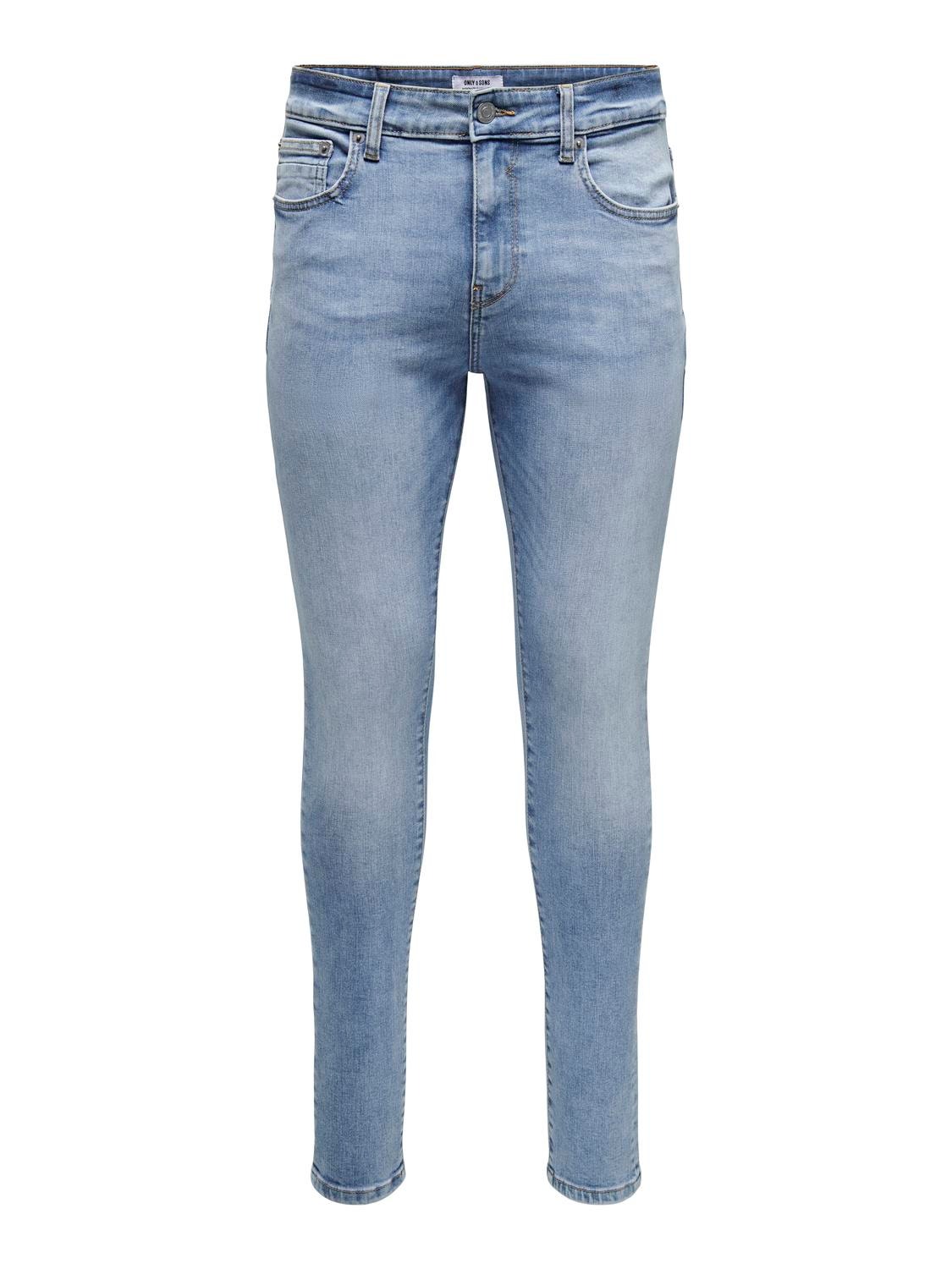 ONLY & SONS Jeans Spray on Fit Taille moyenne -Light Blue Denim - 22027848