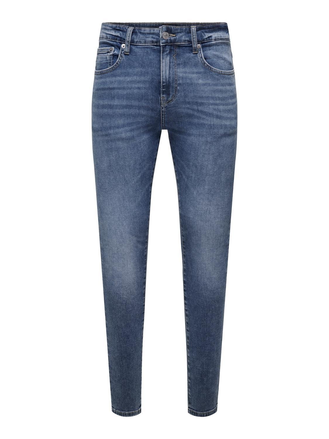 ONLY & SONS Spray on Fit Middels høyt snitt Jeans -Medium Blue Denim - 22027848