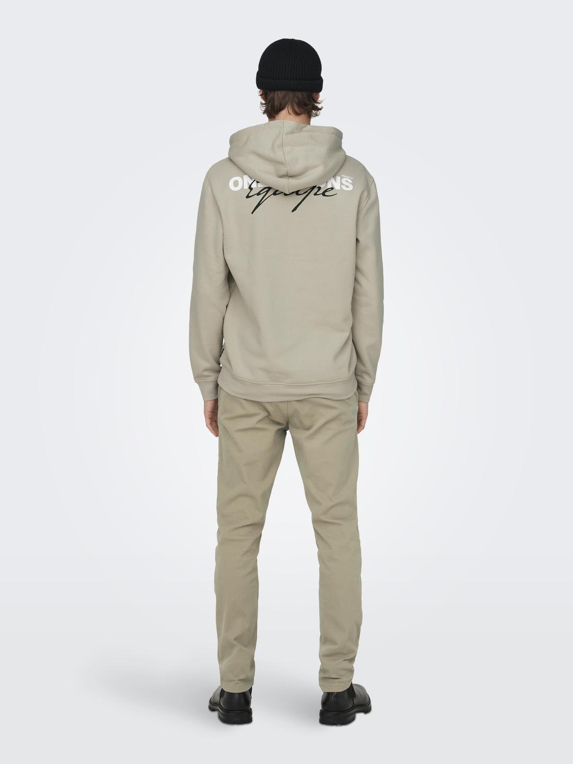ONLY & SONS Printed hoodie -Silver Lining - 22027855