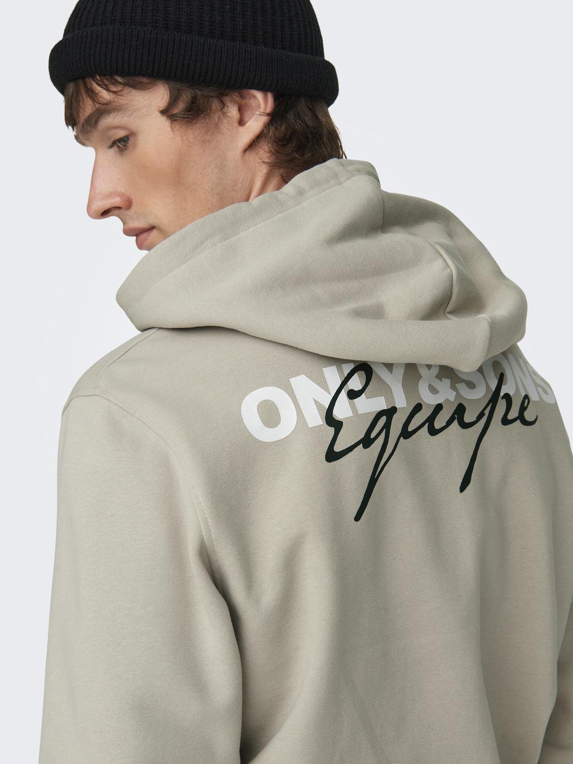 ONLY & SONS Sweat-shirt Regular Fit Sweat à capuche -Silver Lining - 22027855