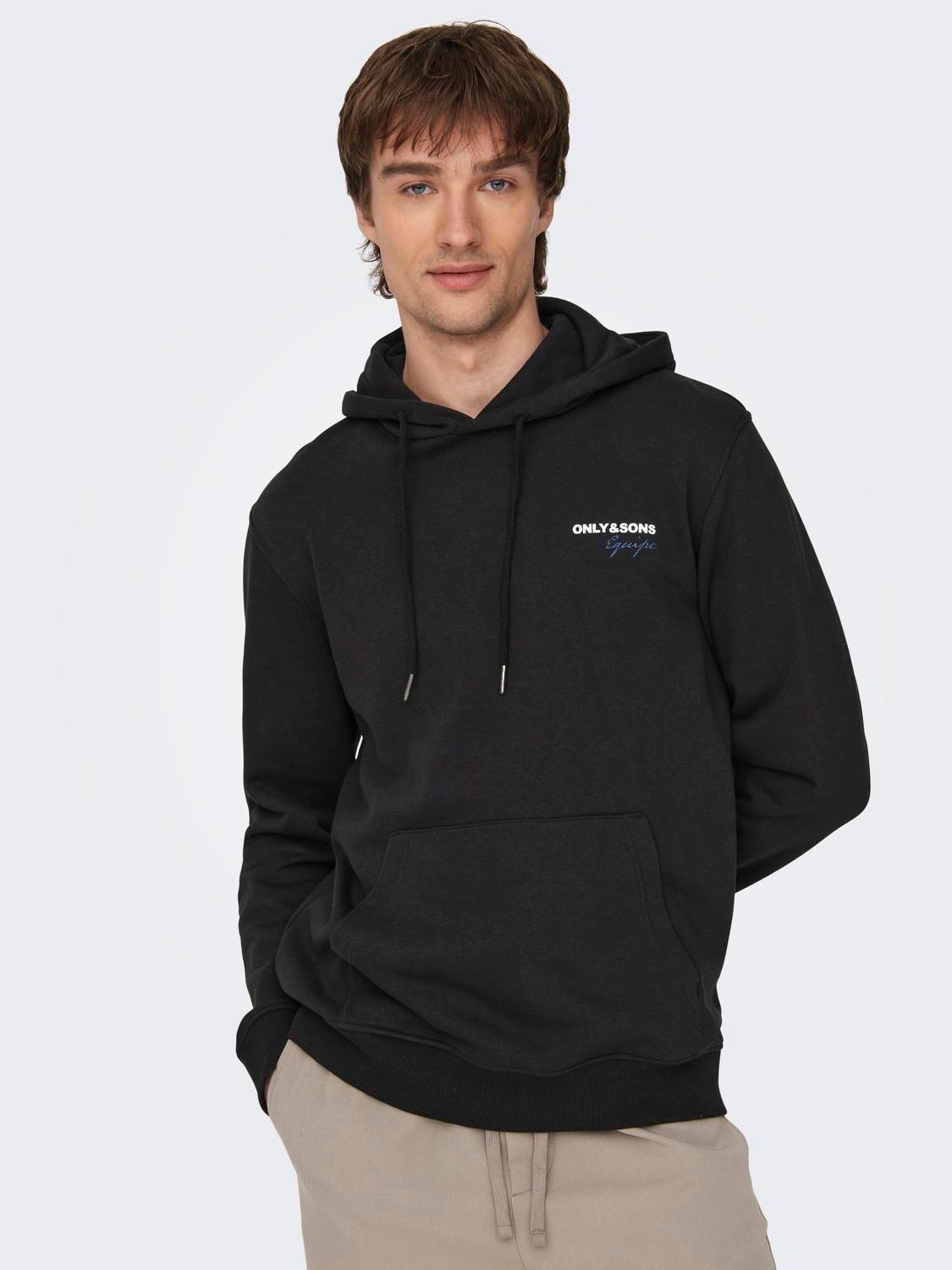 ONLY & SONS Printed hoodie -Black - 22027855