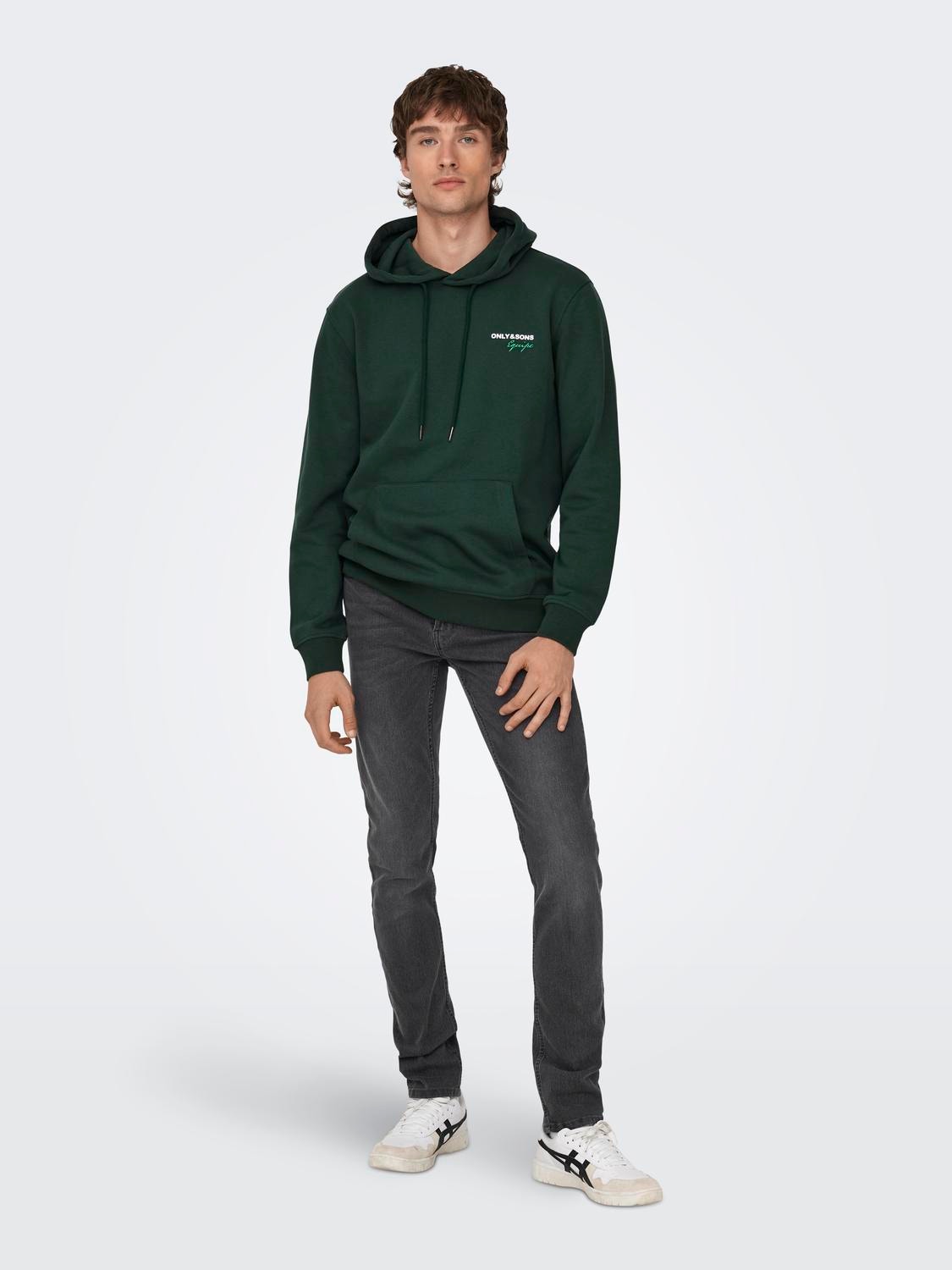 ONLY & SONS Regular Fit Hettegenser Sweatshirt -Darkest Spruce - 22027855