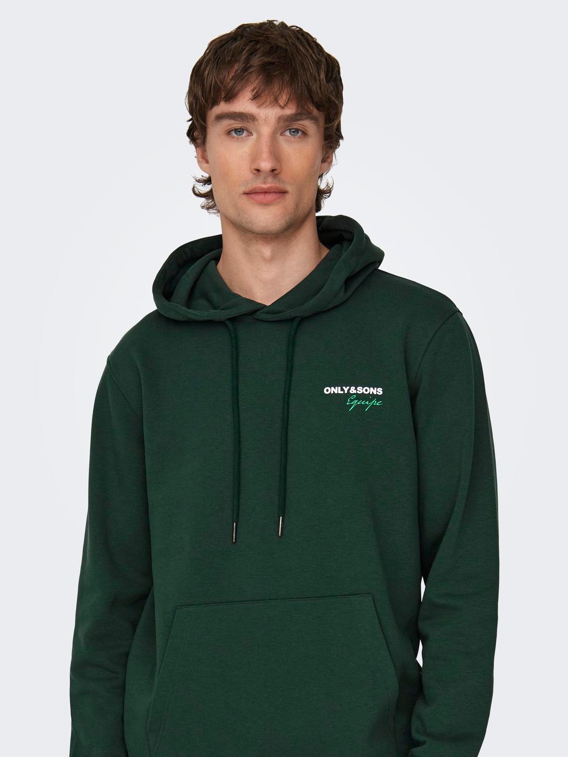 ONLY & SONS Regular Fit Hettegenser Sweatshirt -Darkest Spruce - 22027855