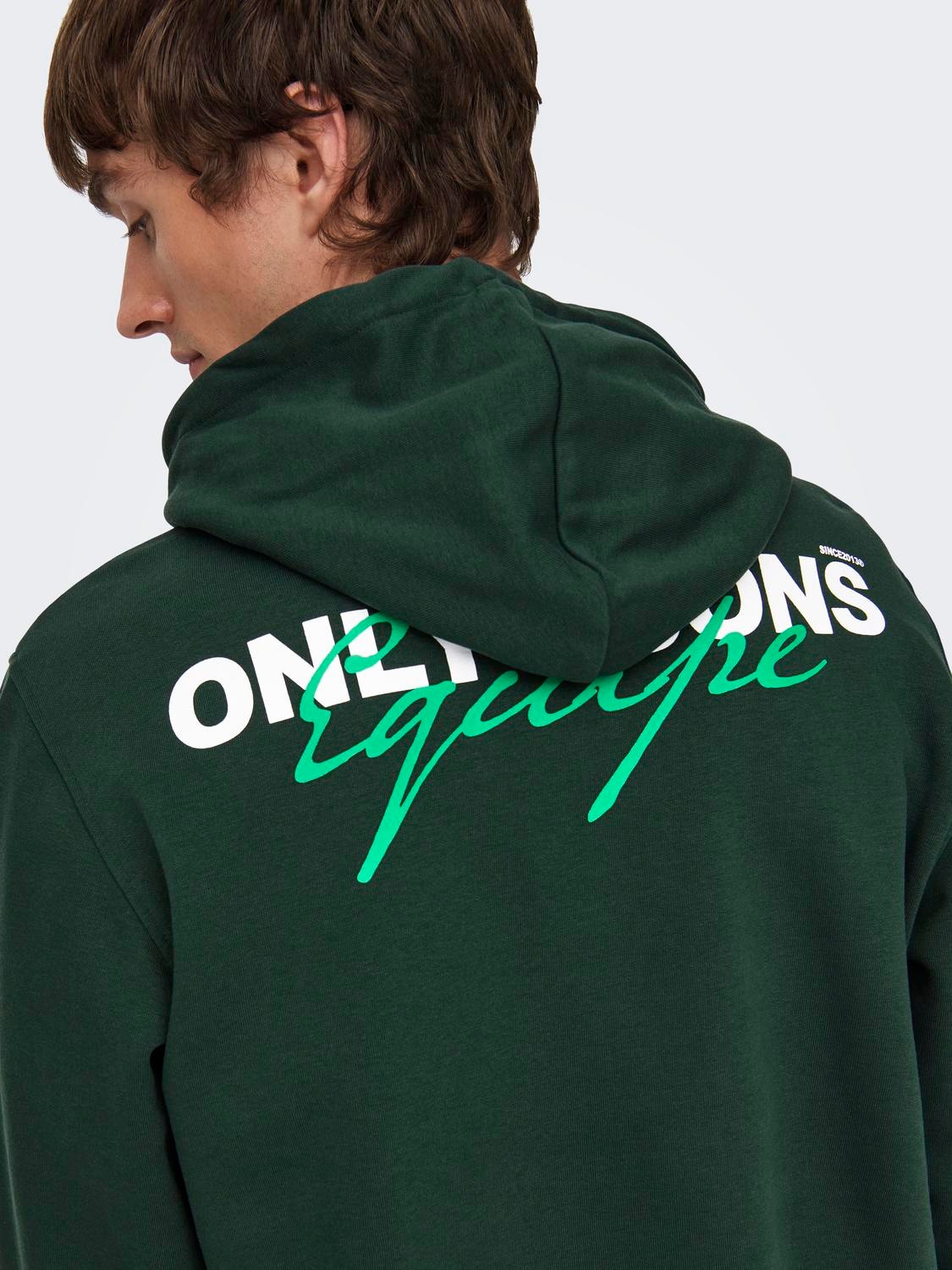 ONLY & SONS Printed hoodie -Darkest Spruce - 22027855