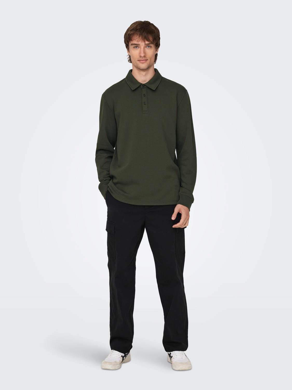 ONLY & SONS Regular Fit Polo Sweatshirt -Rosin - 22027857