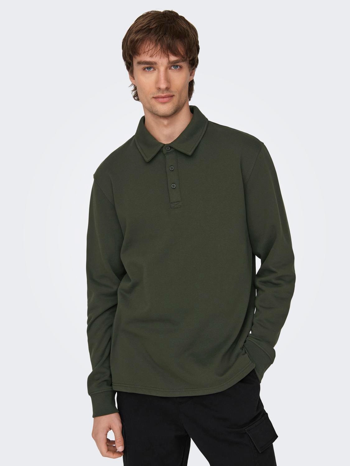 ONLY & SONS Regular Fit Polo Sweatshirt -Rosin - 22027857