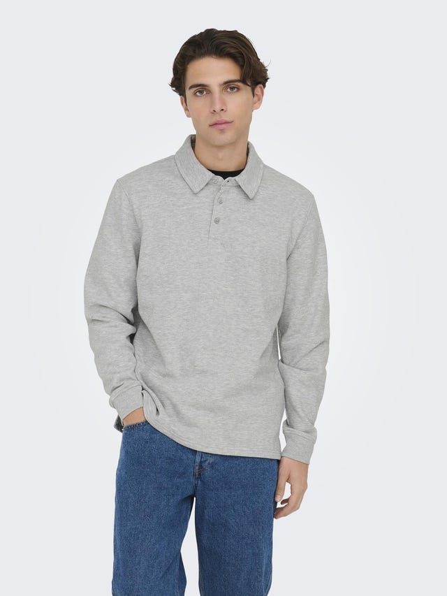 ONLY & SONS Regular Fit Polo Sweatshirt - 22027857