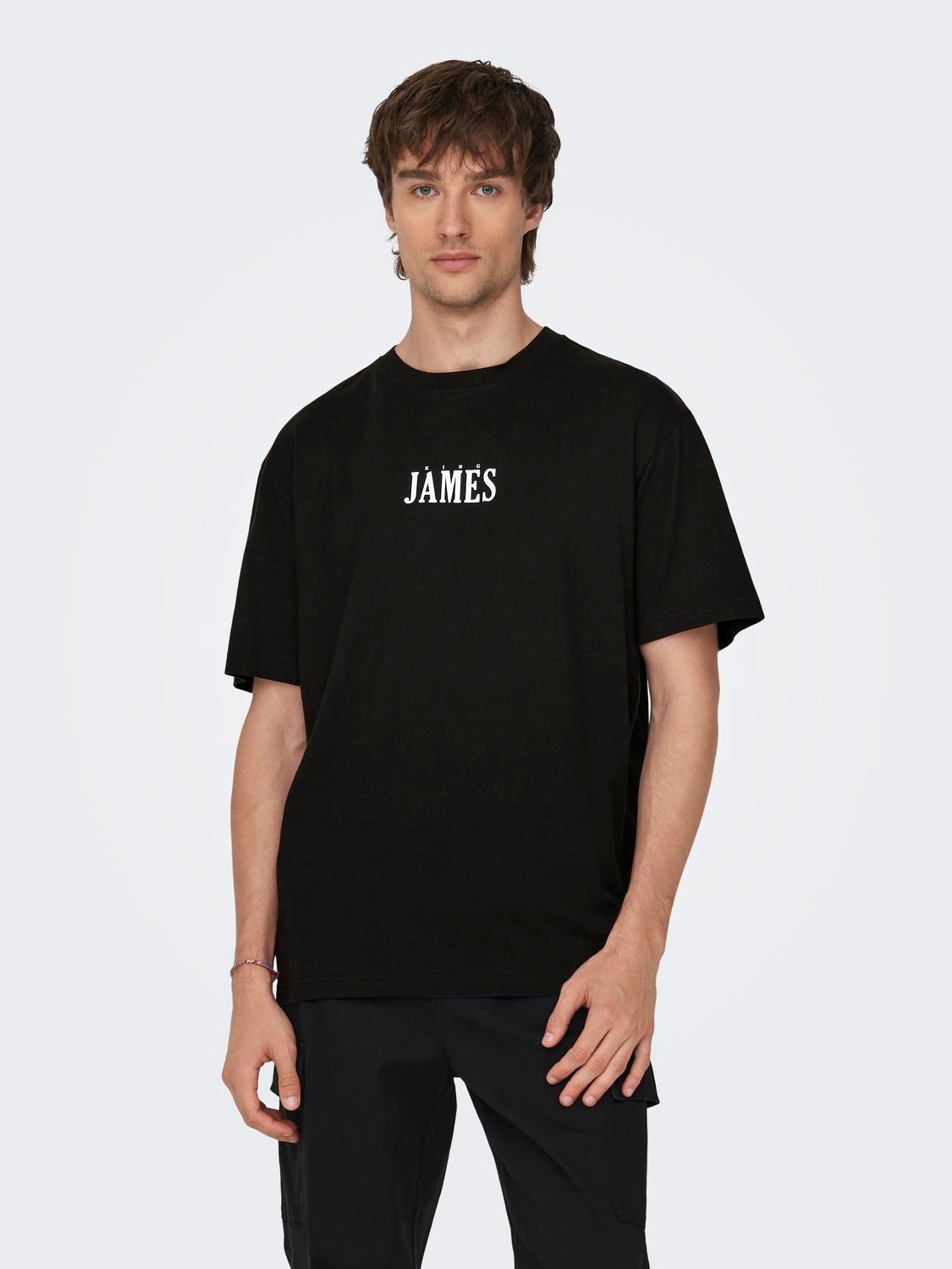 ONLY & SONS Relaxed Fit Round Neck T-Shirt -Black - 22027893