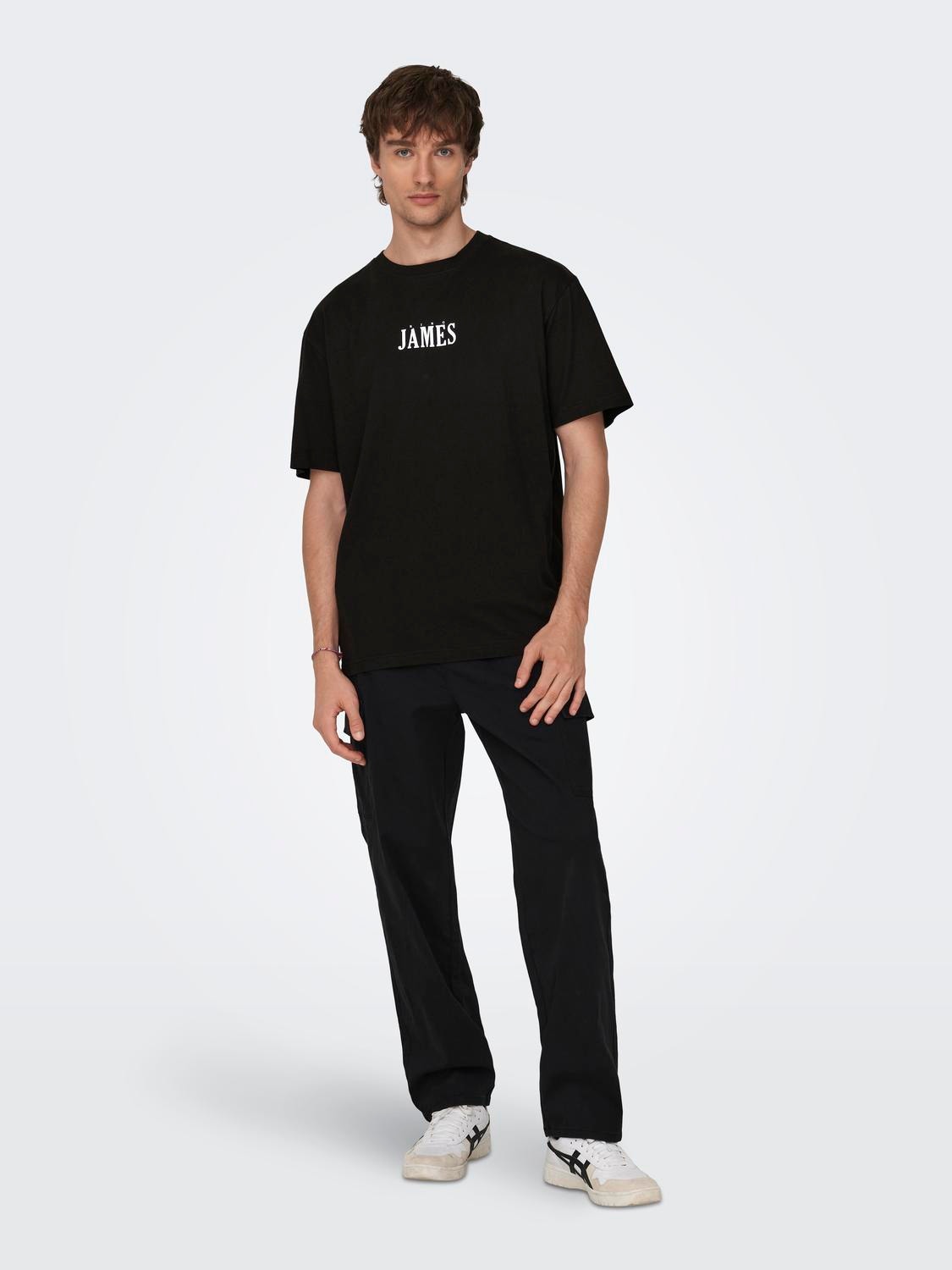 ONLY & SONS O-neck t-shirt with print -Black - 22027893
