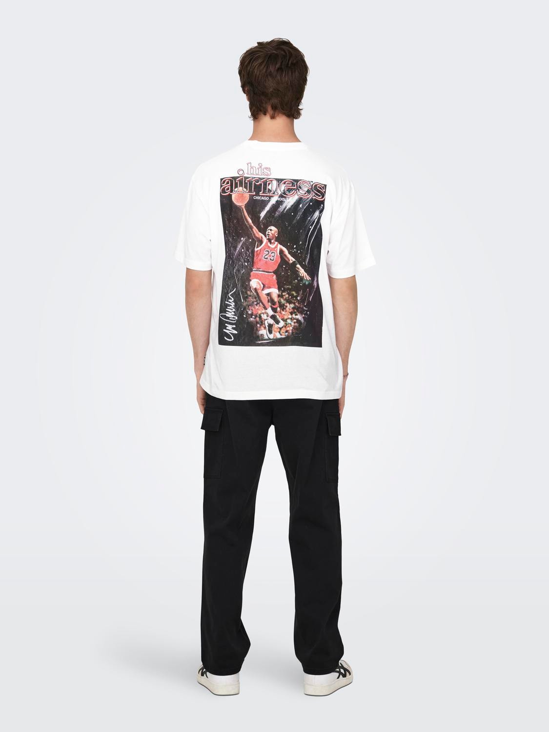 ONLY & SONS O-hals t-shirt med print -Bright White - 22027893