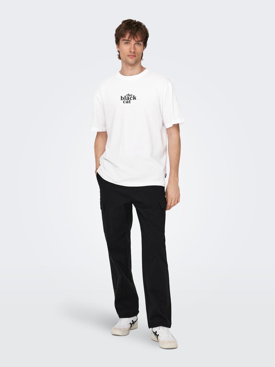 ONLY & SONS Locker geschnitten Rundhals T-Shirt -Bright White - 22027893