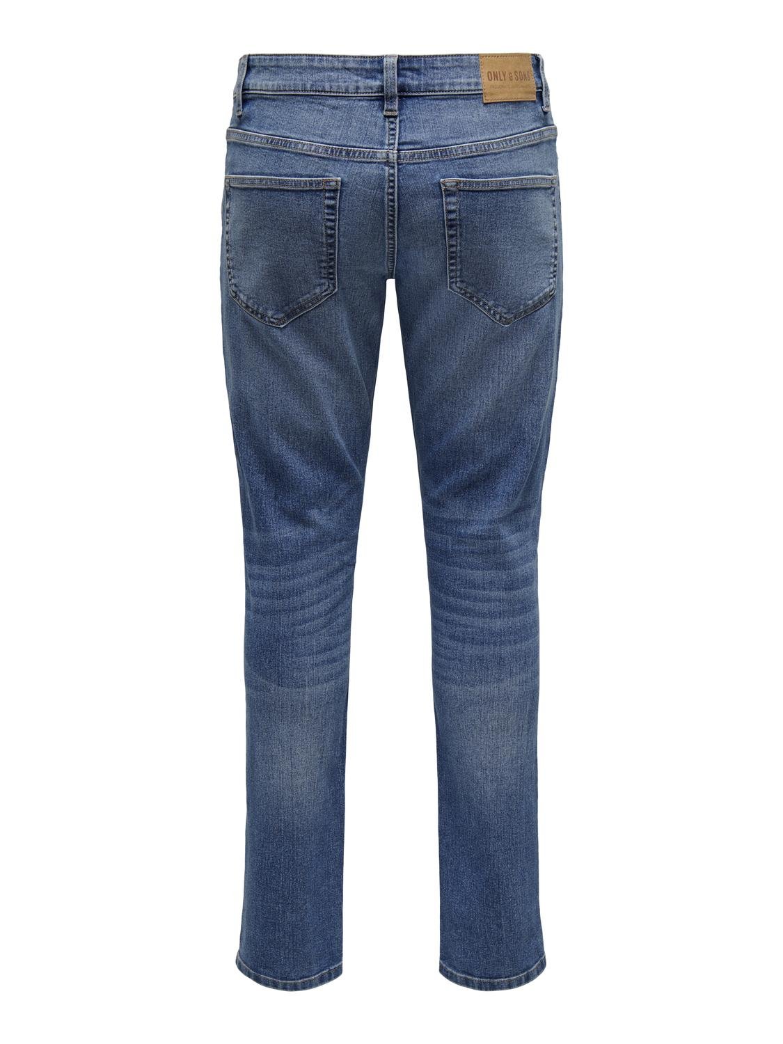 ONLY & SONS Slim Fit Middels høyt snitt Jeans -Light Medium Blue Denim - 22027899