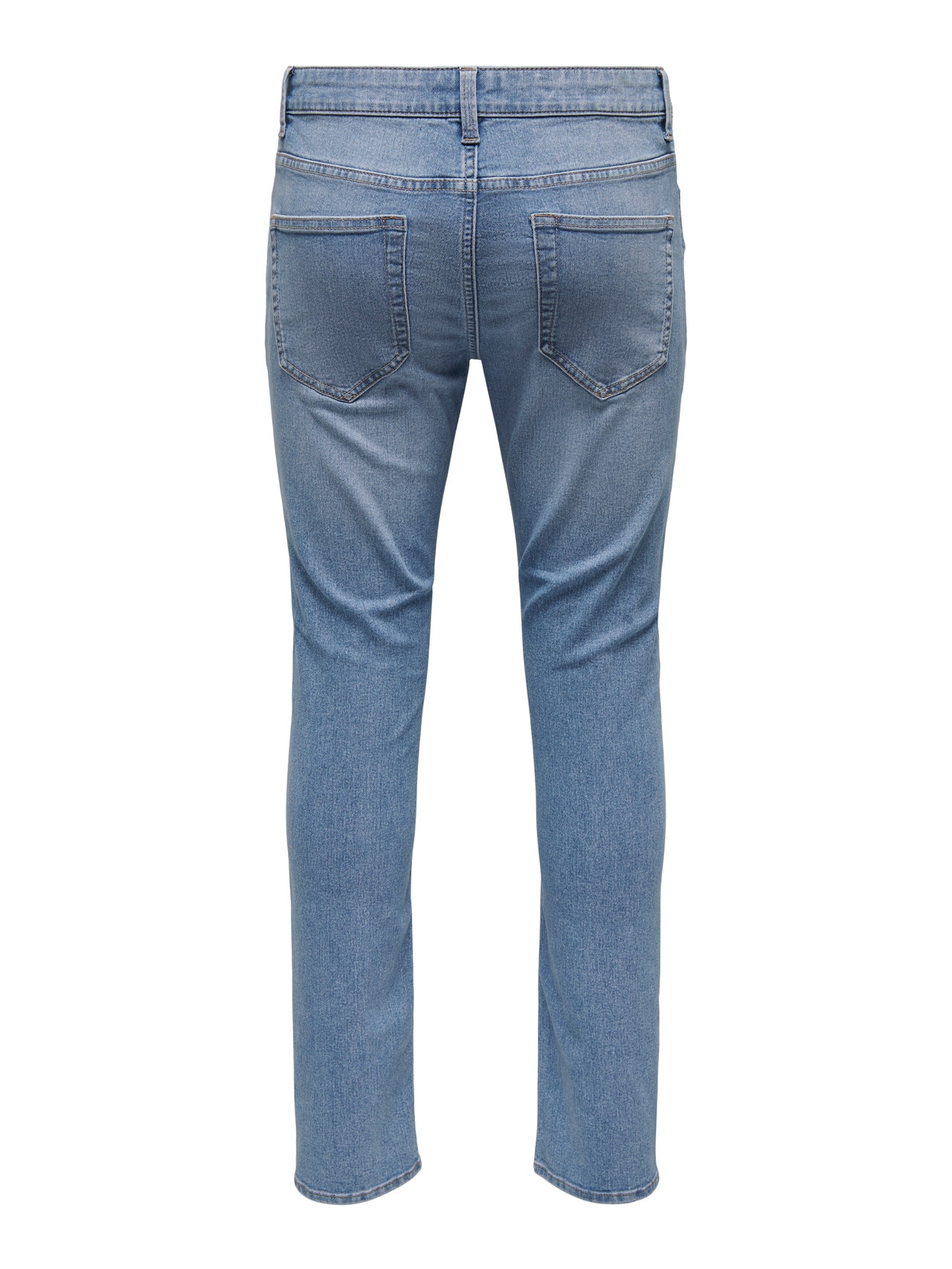 ONLY & SONS Slim Fit Medelhög midja Jeans -Light Blue Denim - 22027899