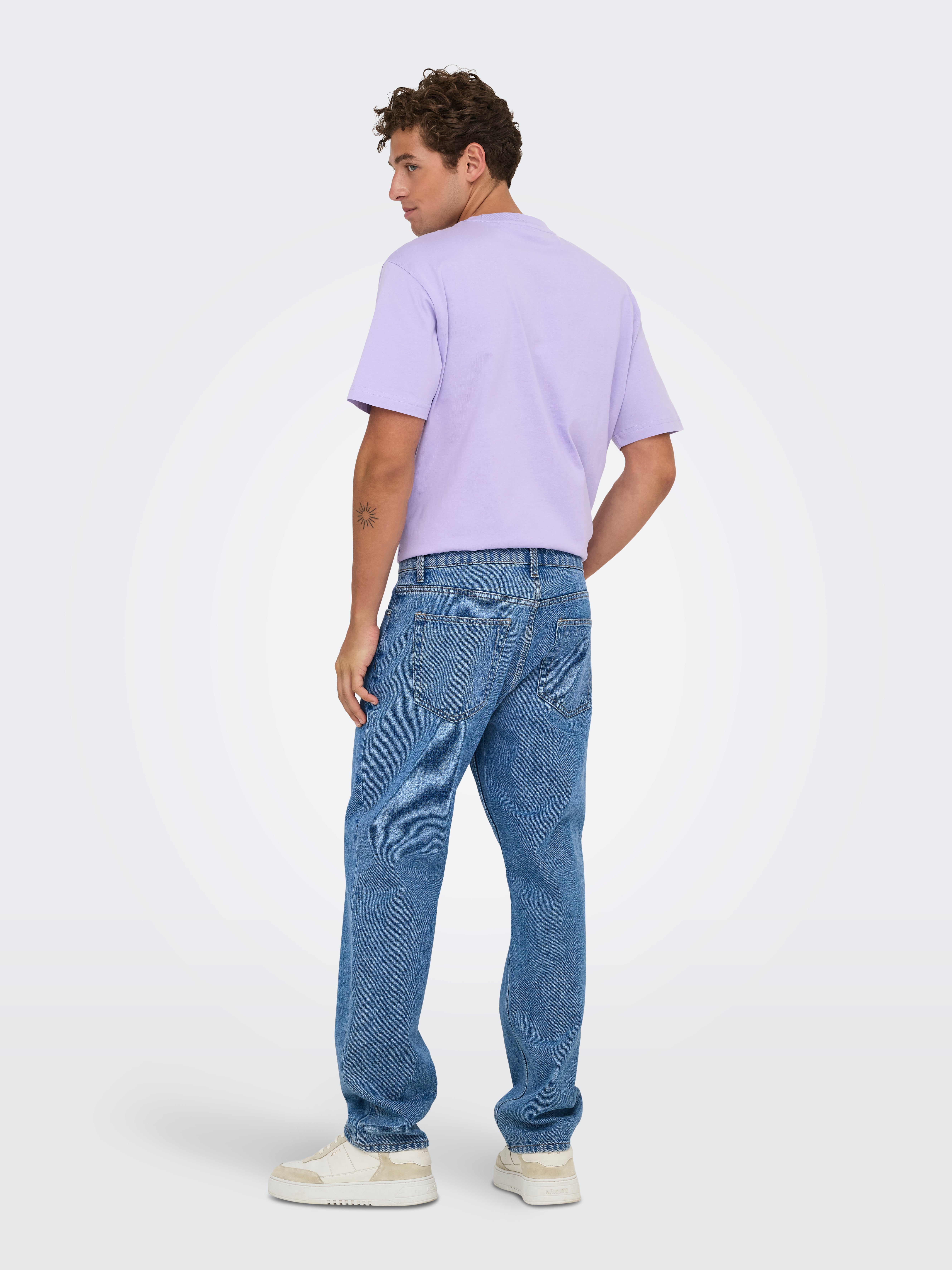 ONSEDGE Mid Rise Gerade geschnitten Jeans | Mittelblau