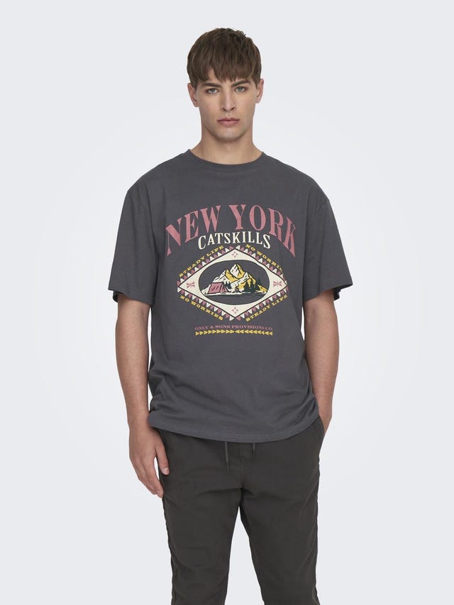 ONLY & SONS T-shirts Relaxed Fit Col rond Mancherons - 22027946