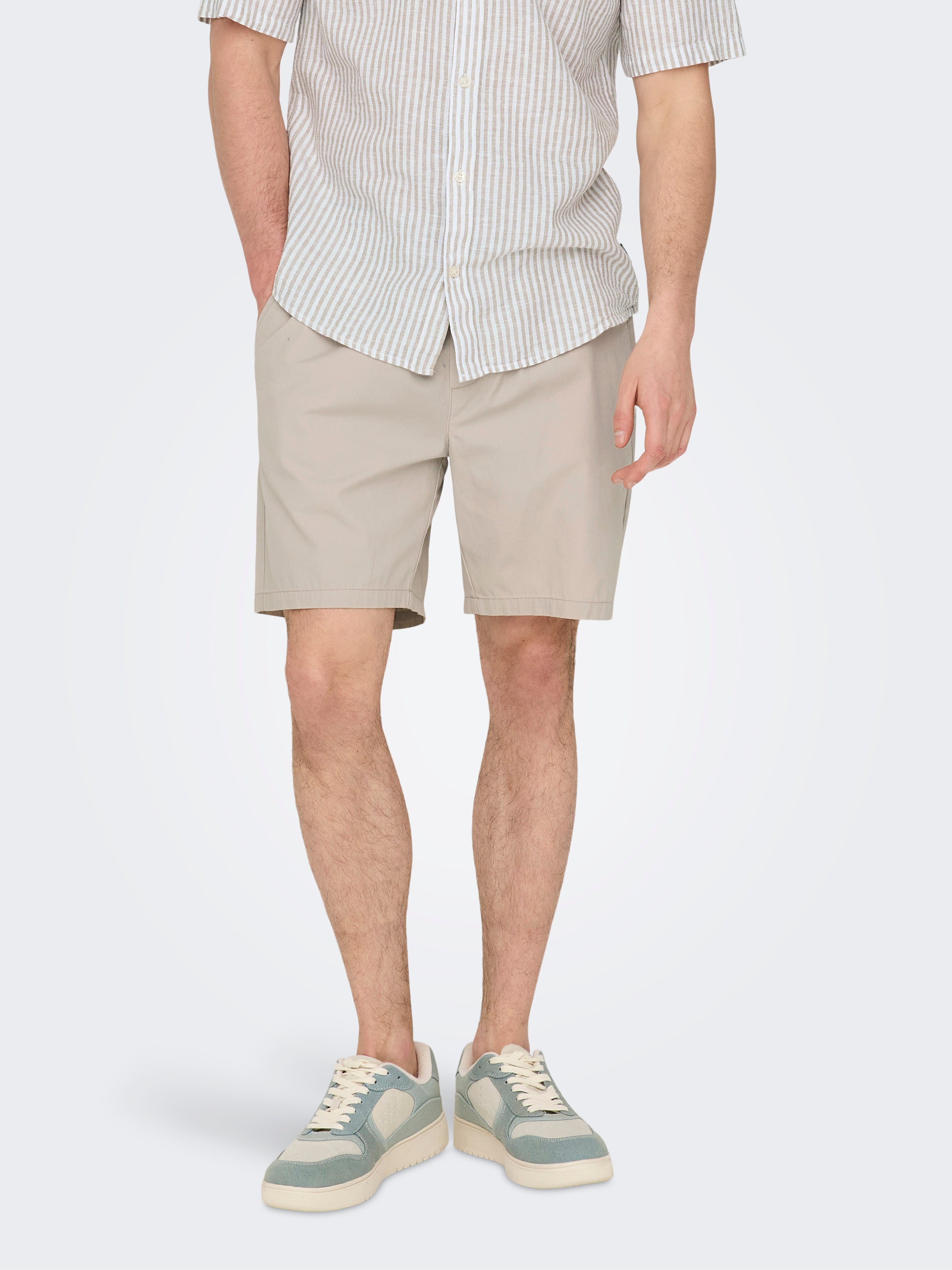 ONSLINUS Loose Fit Shorts | Light Grey | ONLY & SONS®