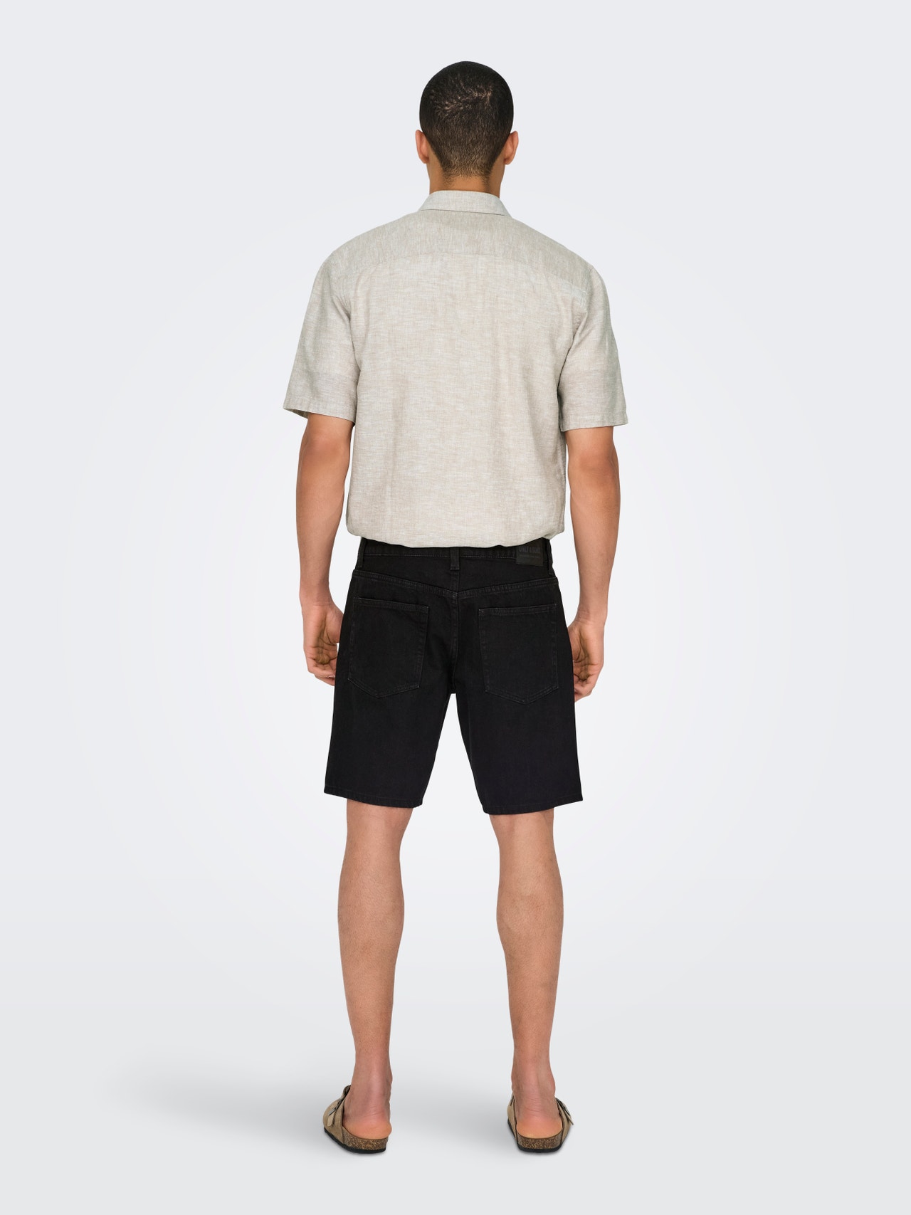 ONLY & SONS Shorts Corte regular Cintura media -Black Denim - 22028012