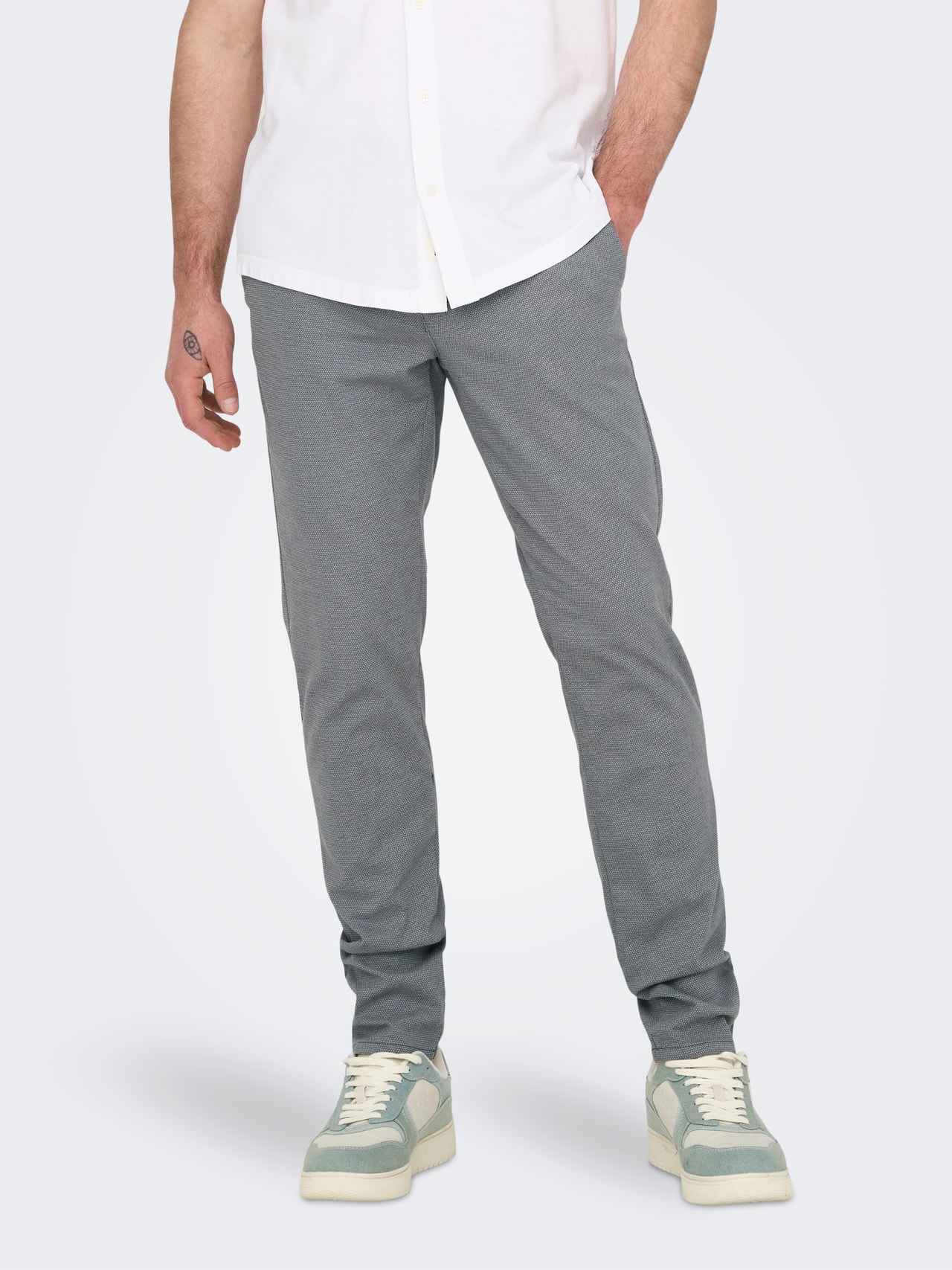 ONLY & SONS Pantalons Slim Fit -Grey Pinstripe - 22028132