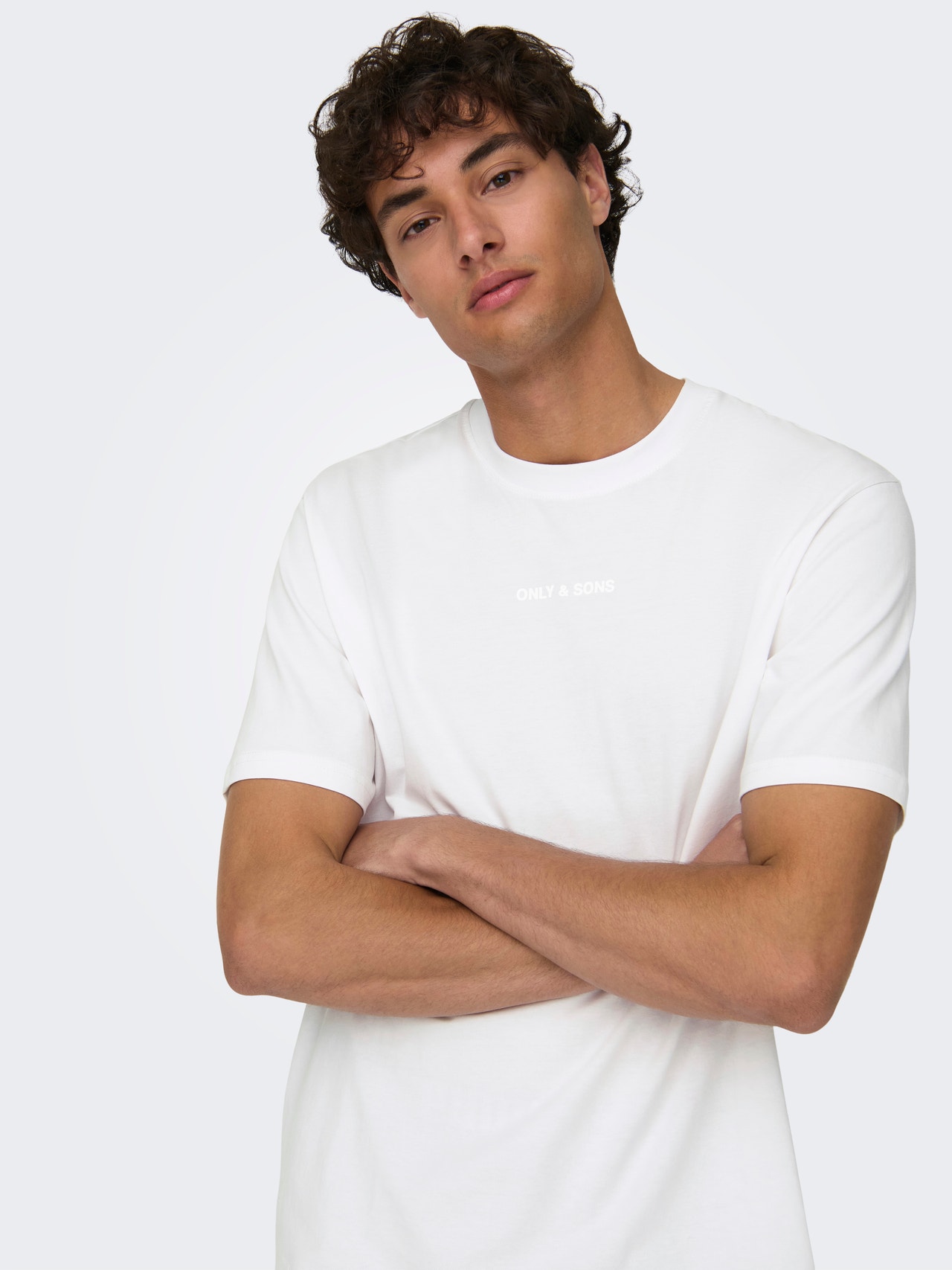 ONLY & SONS Normal geschnitten Rundhals T-Shirt -Bright White - 22028147