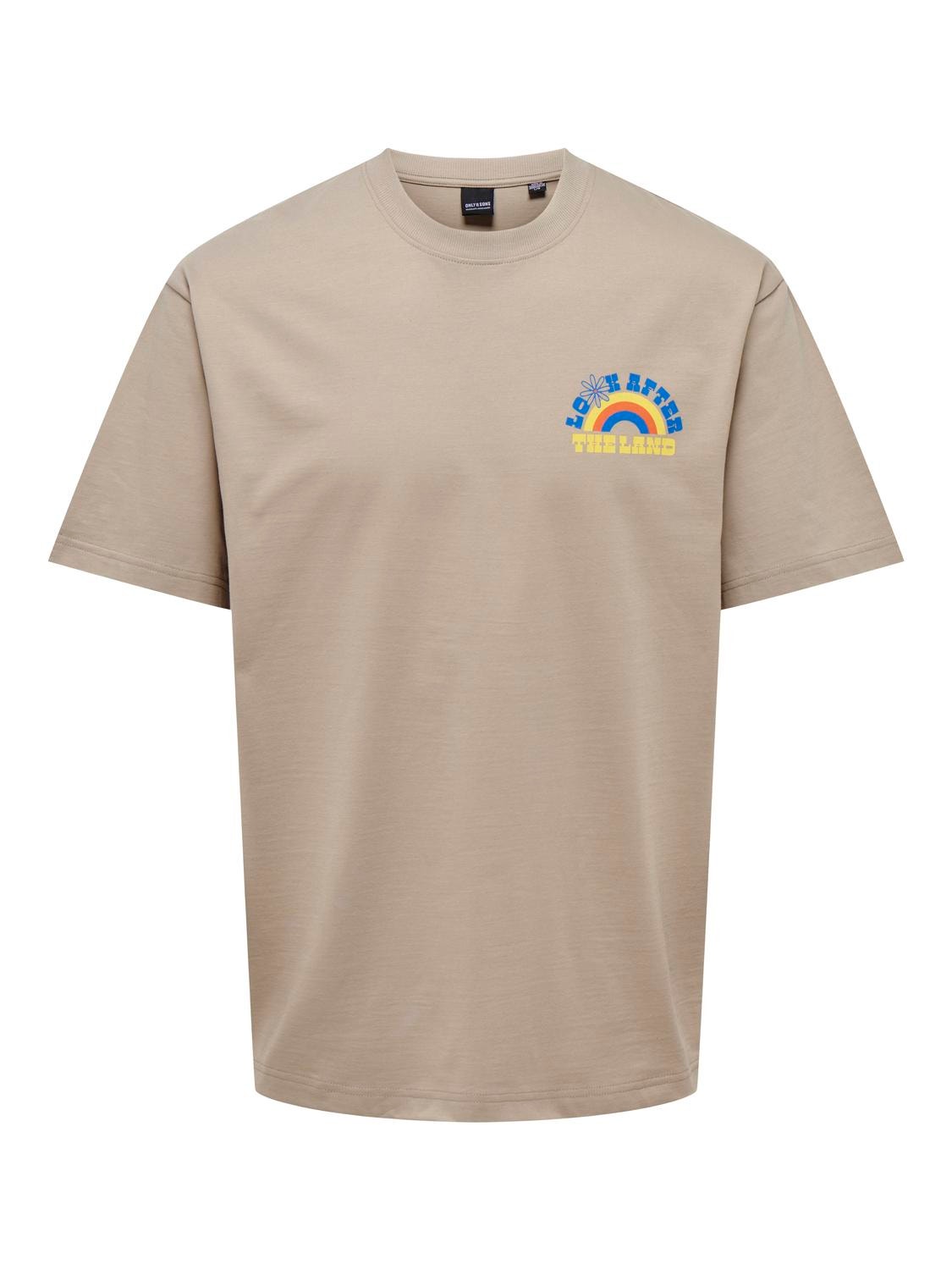 ONLY & SONS Locker geschnitten Rundhals T-Shirt -Chinchilla - 22028163