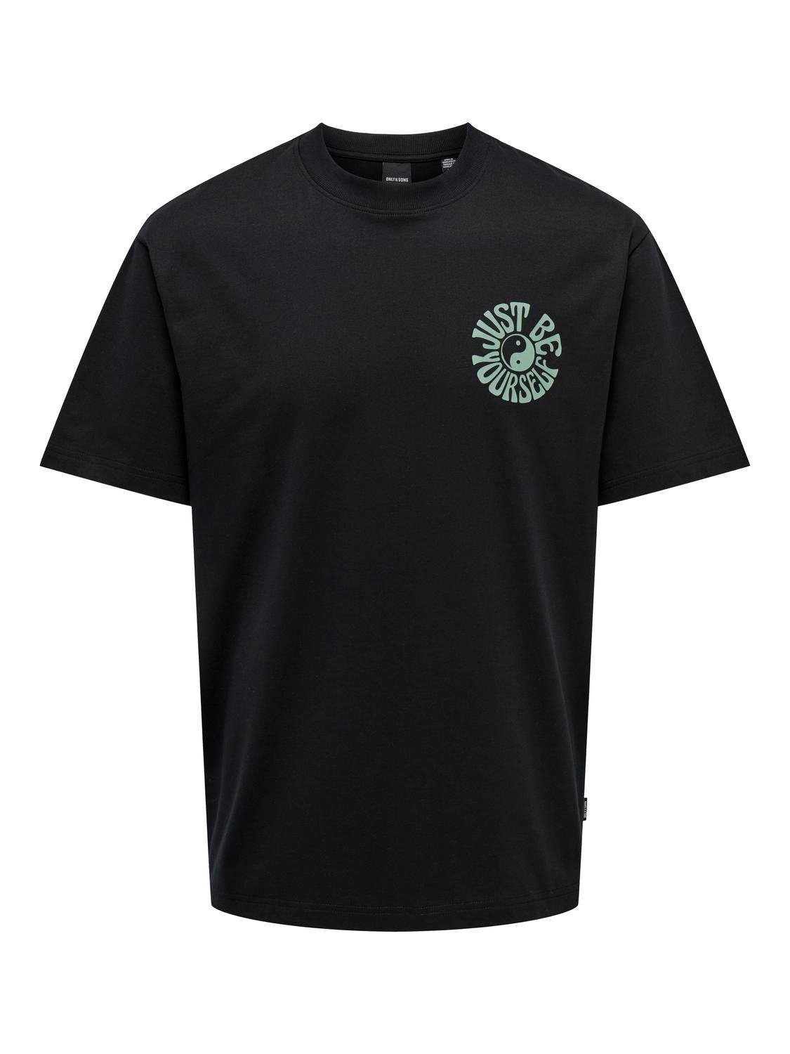ONLY & SONS Locker geschnitten Rundhals T-Shirt -Black - 22028163