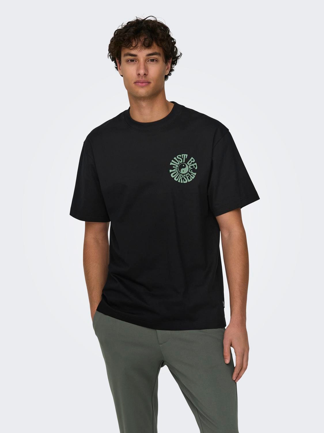 ONLY & SONS Avslappnad O-ringning T-shirt -Black - 22028163