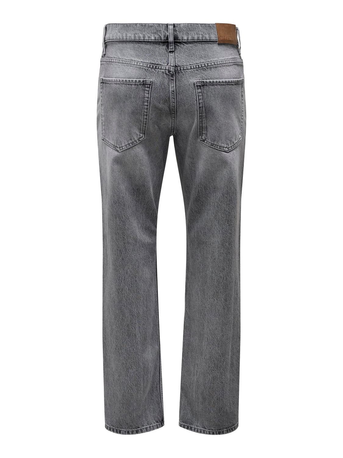 ONLY & SONS Rak passform Medelhög midja Jeans -Medium Grey Denim - 22028202