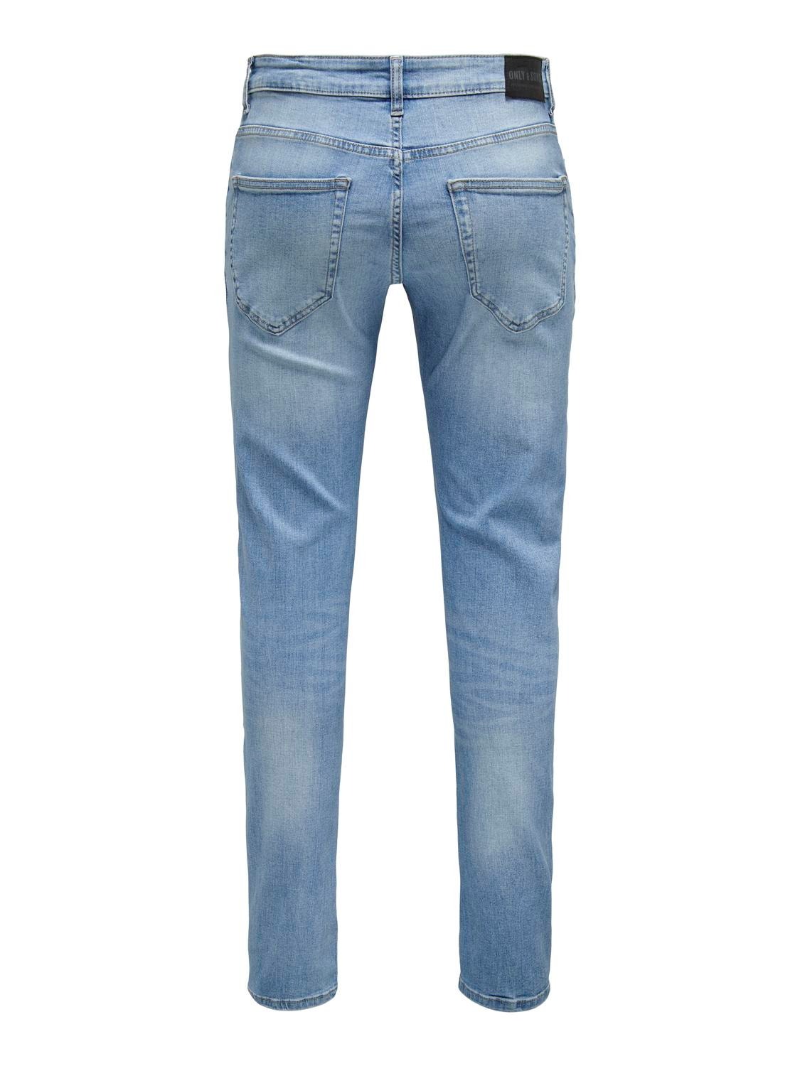 ONLY & SONS Slim Fit Låg midja Jeans -Light Blue Denim - 22028263