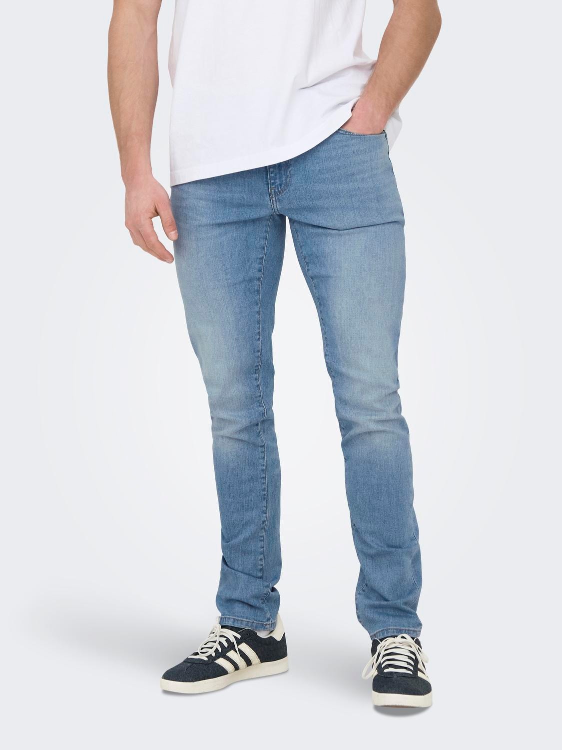 ONLY & SONS Slim Fit Low rise Jeans -Light Blue Denim - 22028263