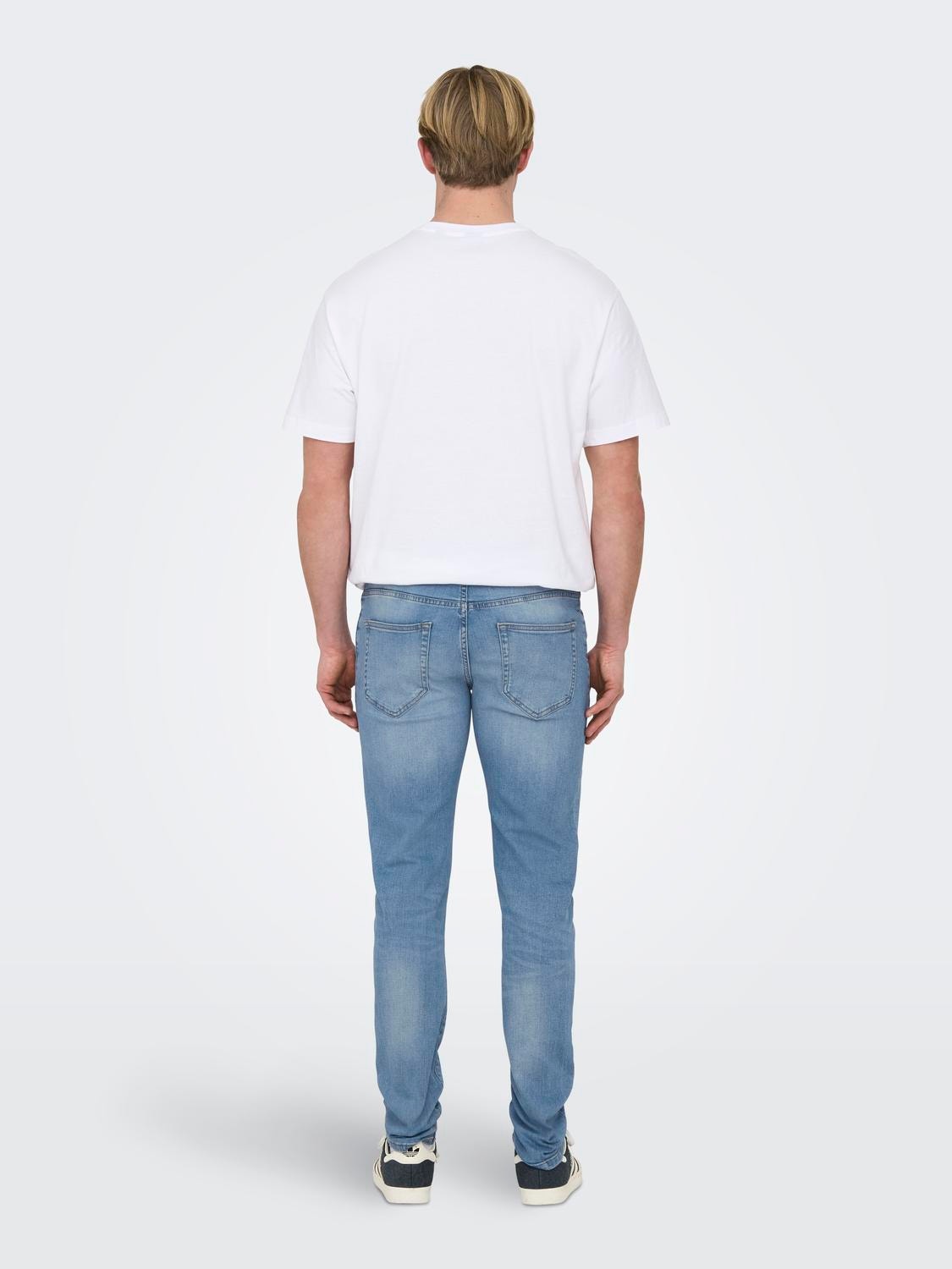 ONLY & SONS Slim Fit Niedrige Taille Jeans -Light Blue Denim - 22028263