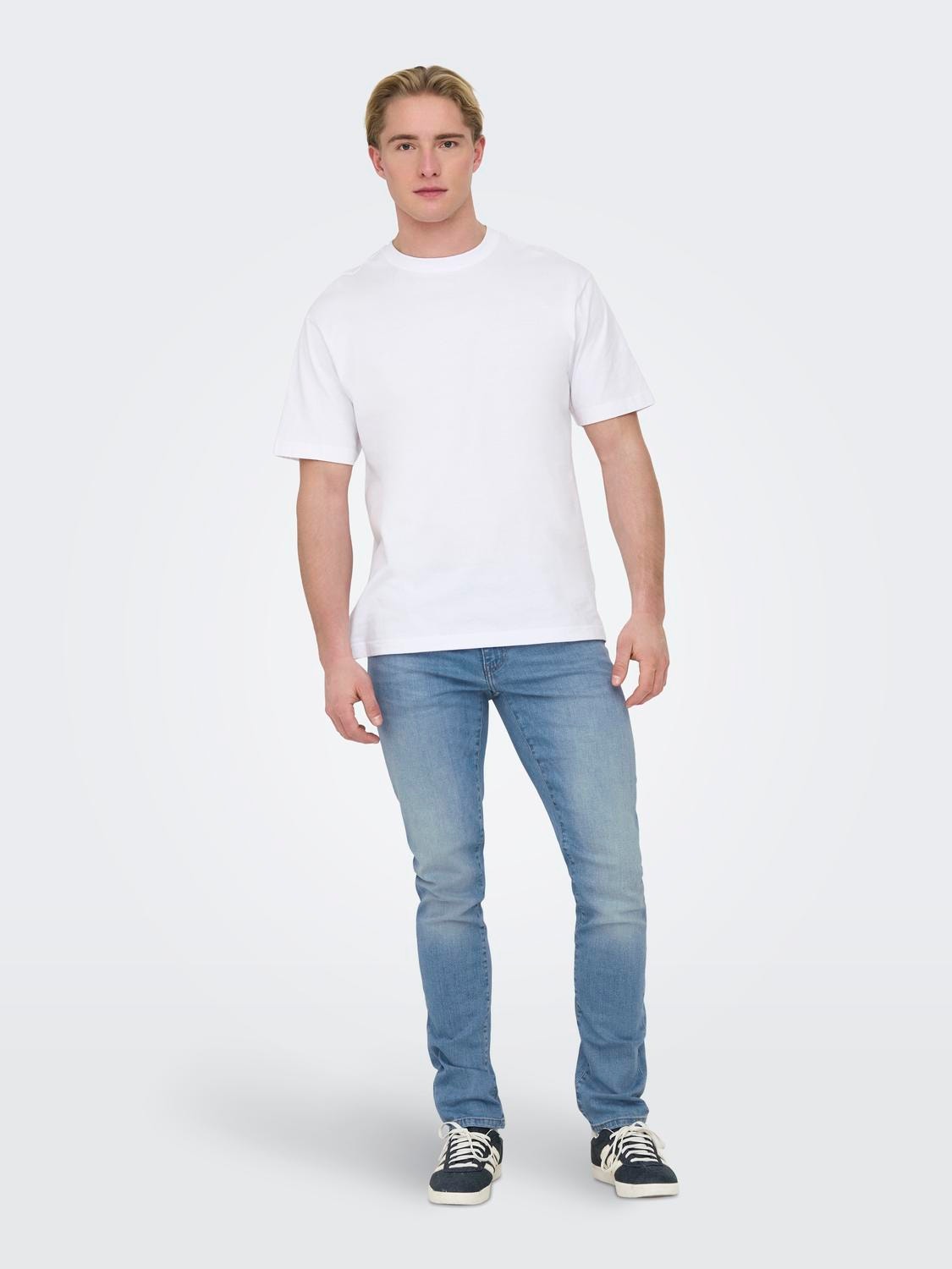 ONLY & SONS Slim fit Low rise Jeans -Light Blue Denim - 22028263