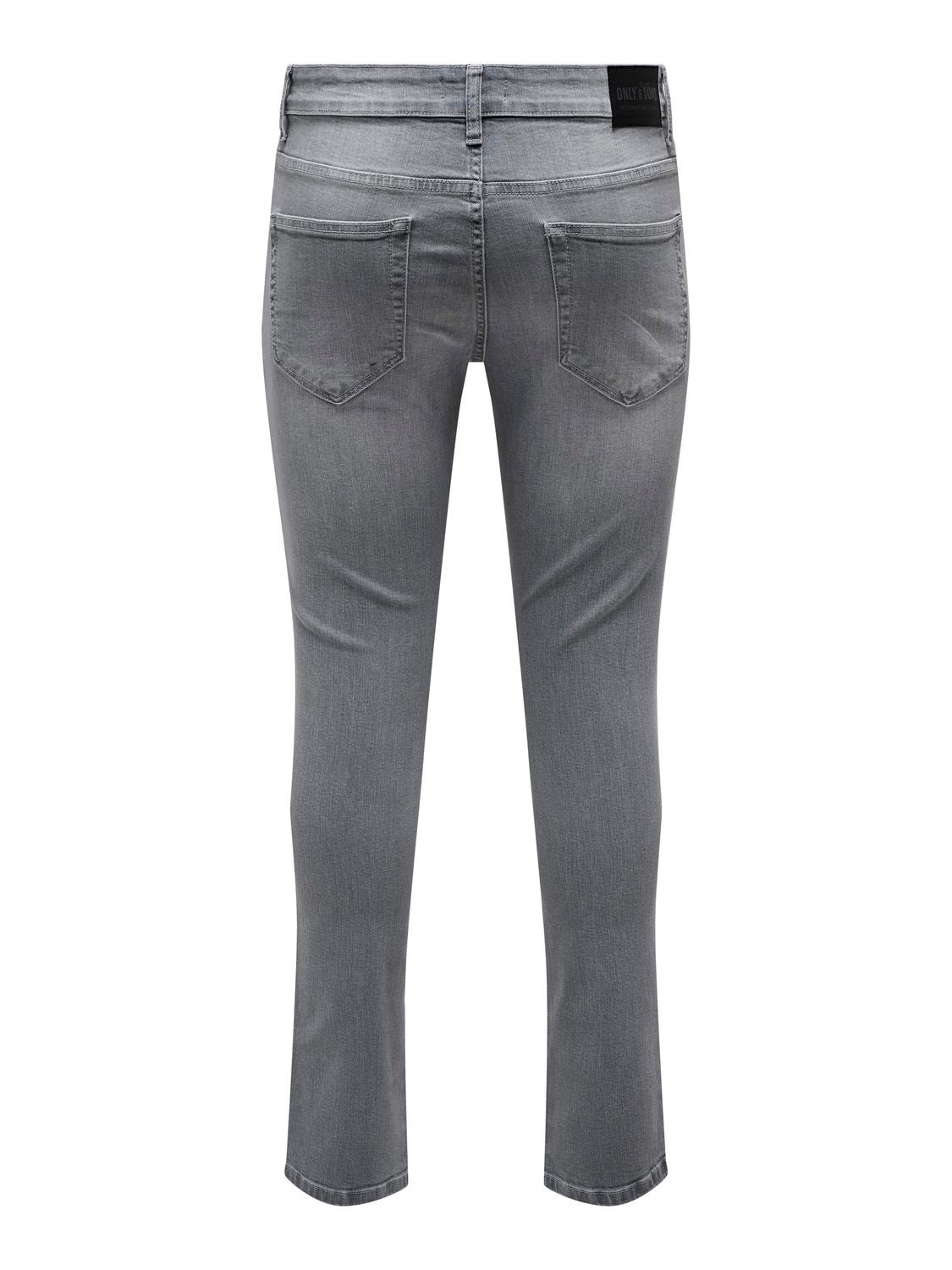 ONLY & SONS Slim Fit Low rise Jeans -Light Grey Denim - 22028265