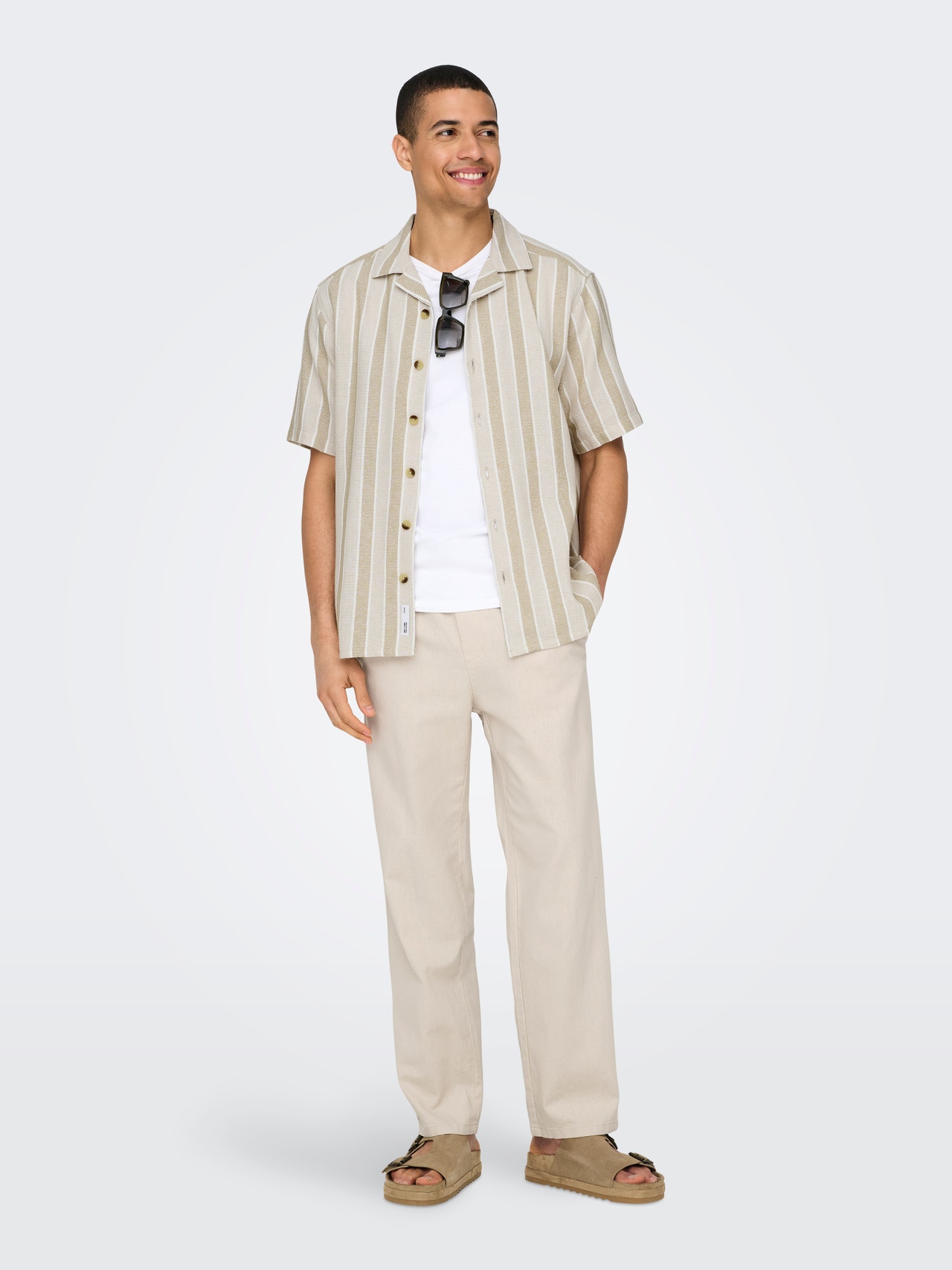 ONLY & SONS Loose fit Mid rise Broeken -Silver Lining - 22028267