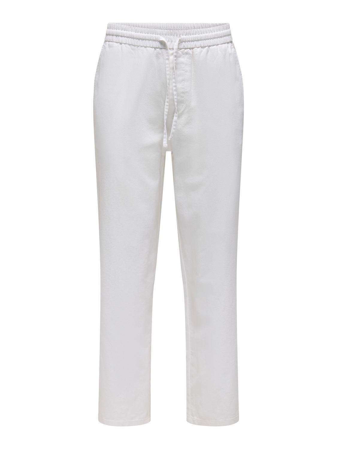 ONLY & SONS Loose fit Mid rise Broeken -Bright White - 22028267