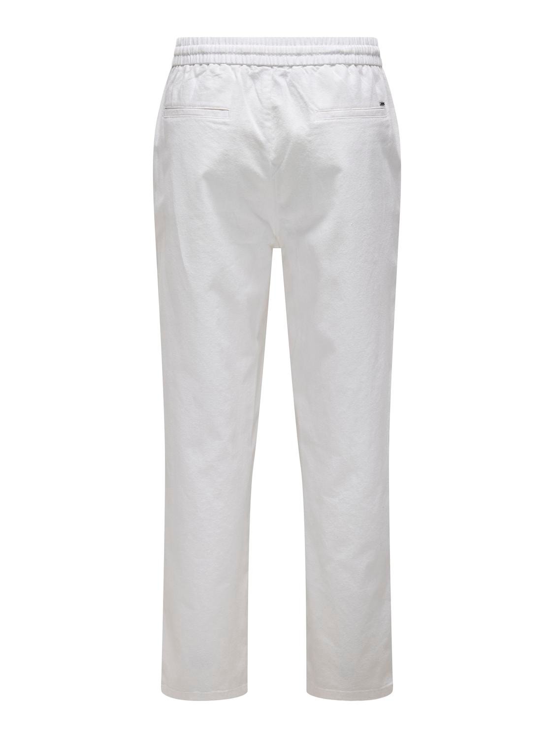 ONLY & SONS Pantaloni Loose Fit Vita media -Bright White - 22028267