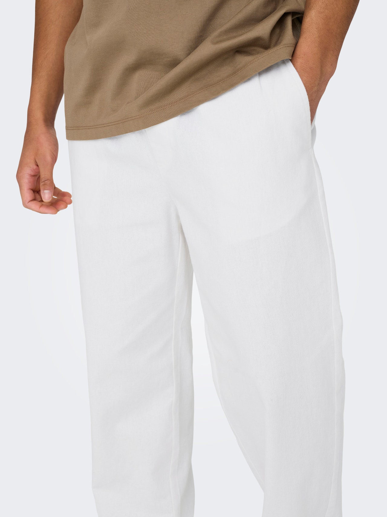 ONLY & SONS Classic loose fit trousers -Bright White - 22028267